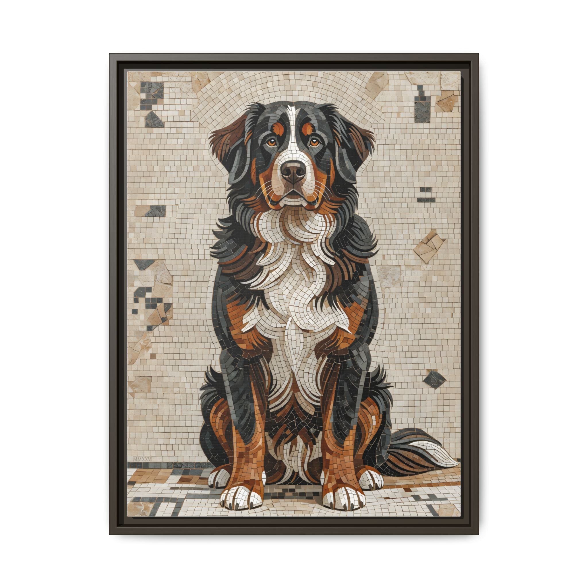 Bernese Mountain Dog Canvas Wall Art | Living Work of Art Collection | Mosaic Style Print