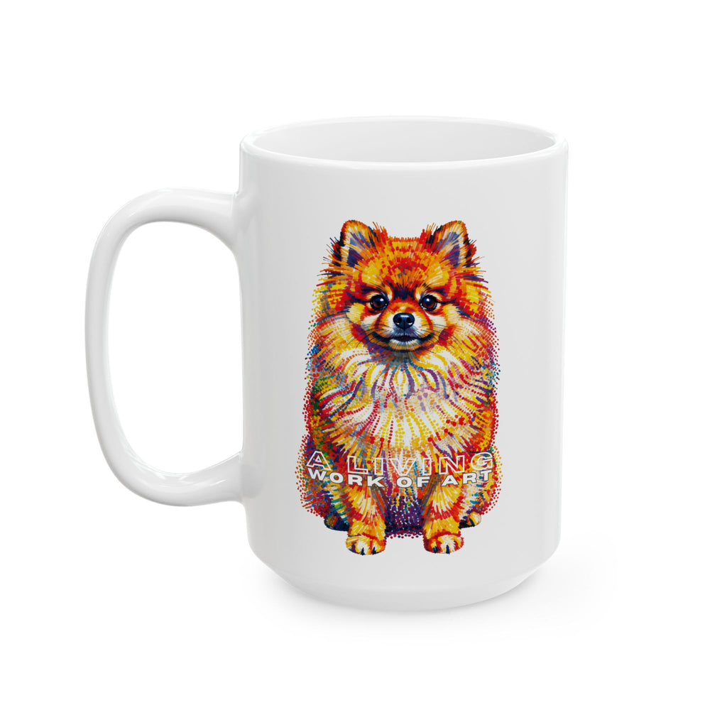 Pomeranian Coffee Mug | Living Work of Art Collection | Pointillism Style