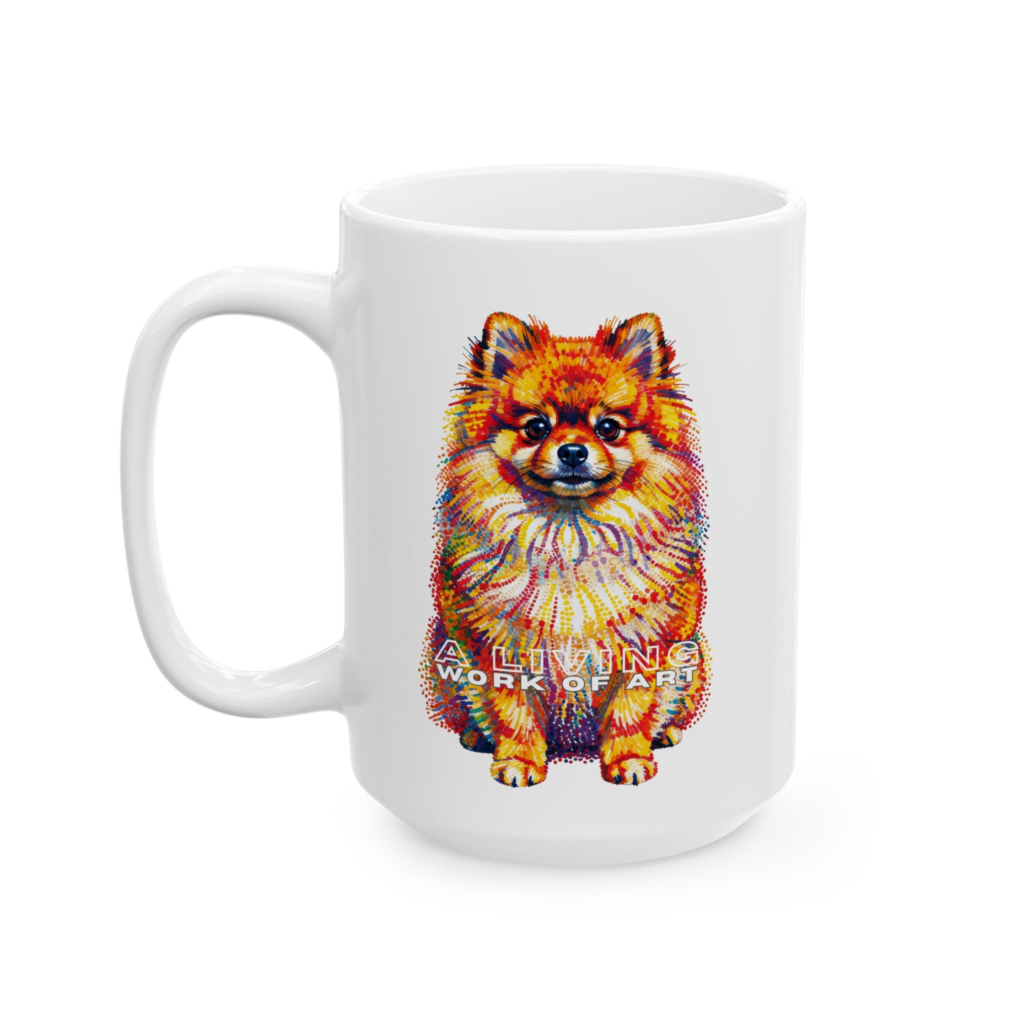 Pomeranian Coffee Mug | Living Work of Art Collection | Pointillism Style
