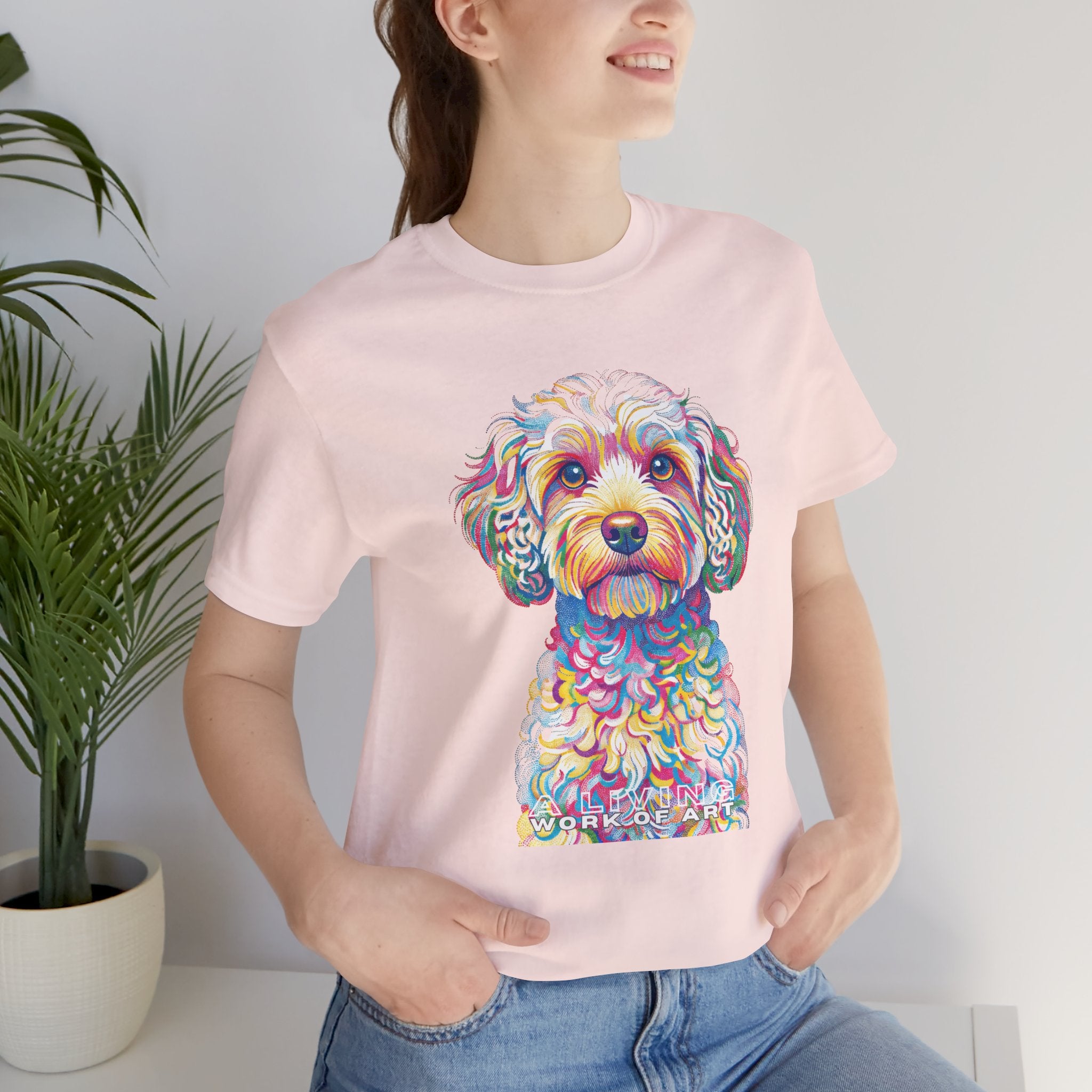 Cavapoo T Shirt | Living Work of Art Collection | Pointillism Style