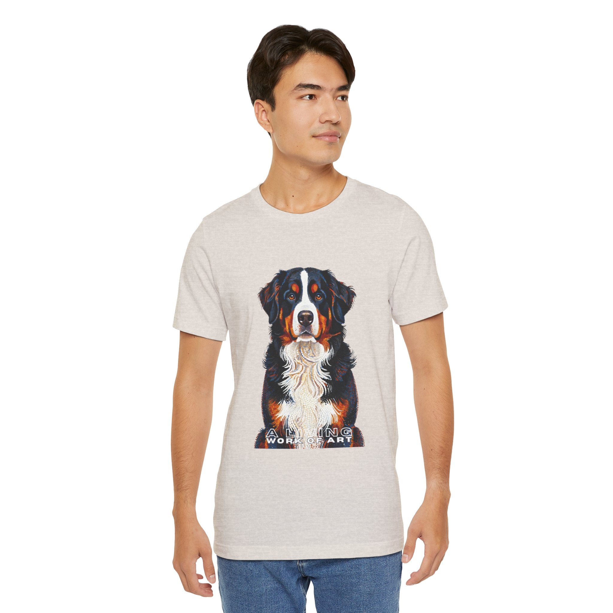 Bernese Mountain Dog T Shirt | Living Work of Art Collection | Pointillism Style