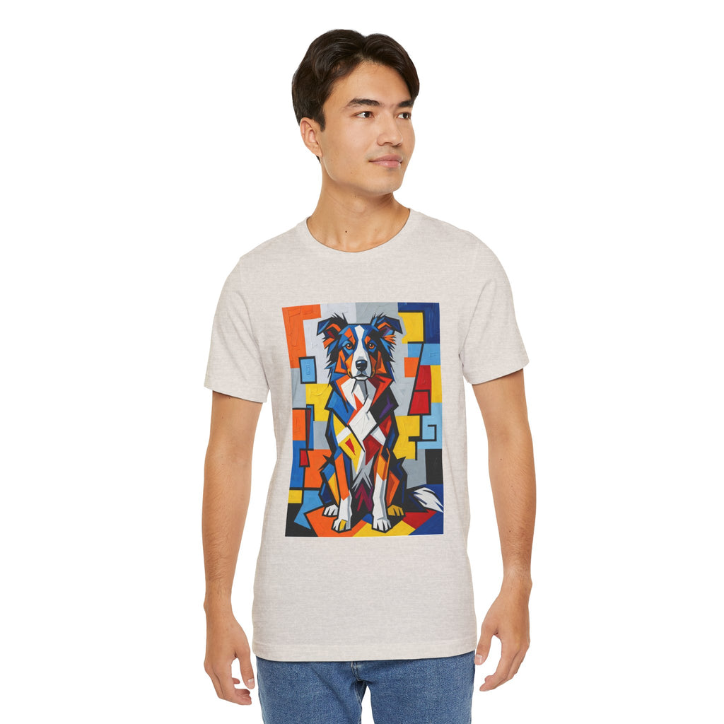 Border Collie T Shirt | Living Work of Art Collection | Cubist Style