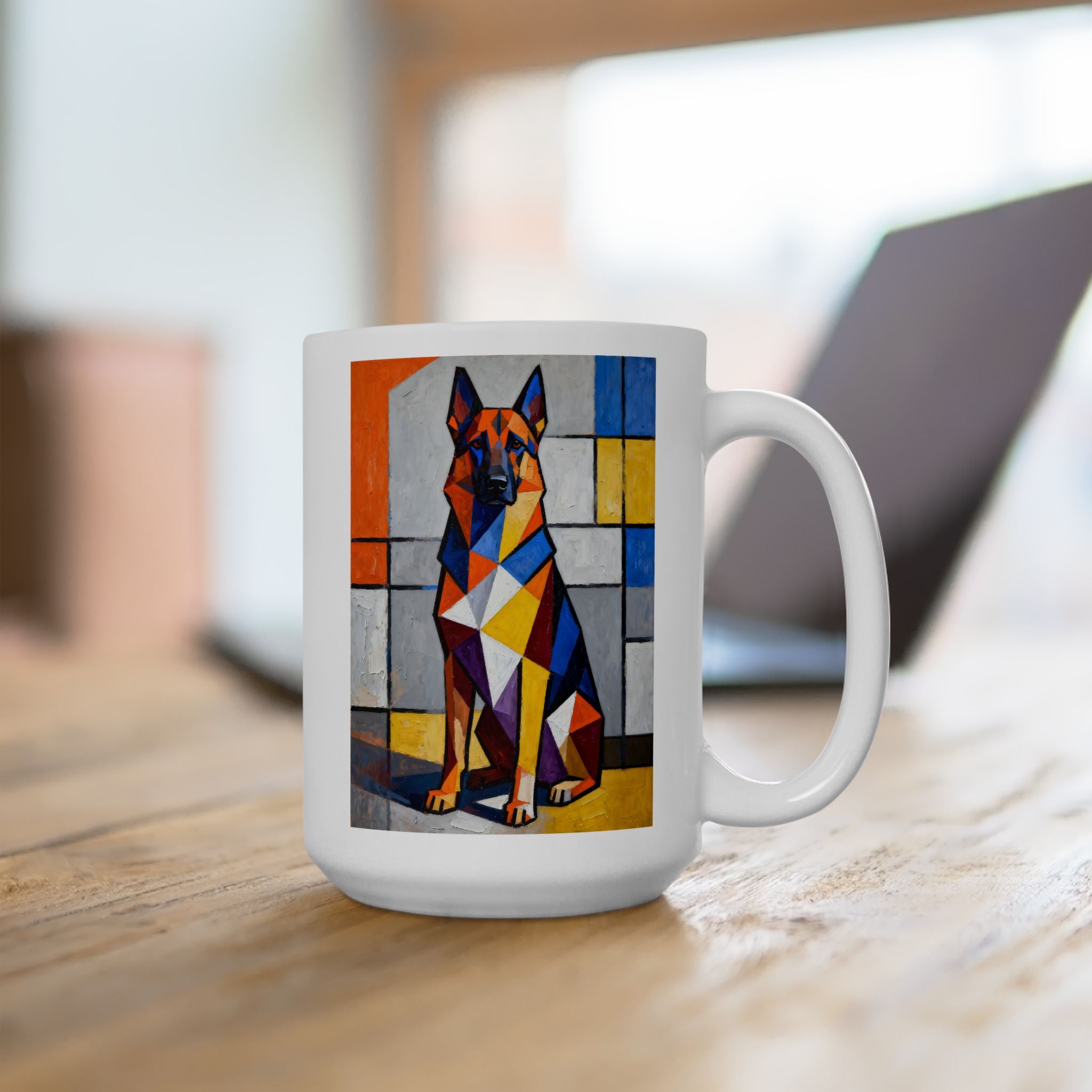 German Shepherd Coffee Mug | Living Work of Art Collection | Cubist Style