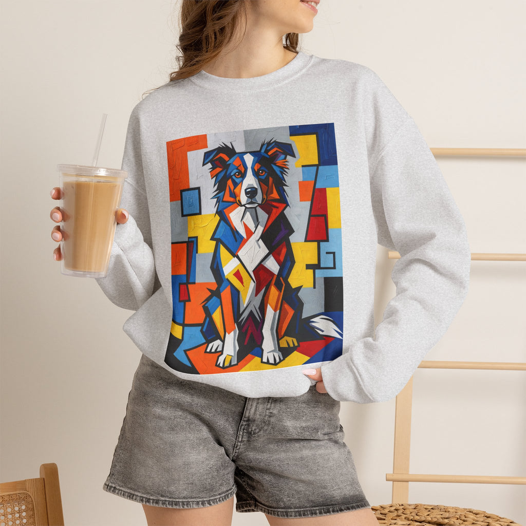 Border Collie Sweatshirt | Living Work of Art Collection | Cubist Style