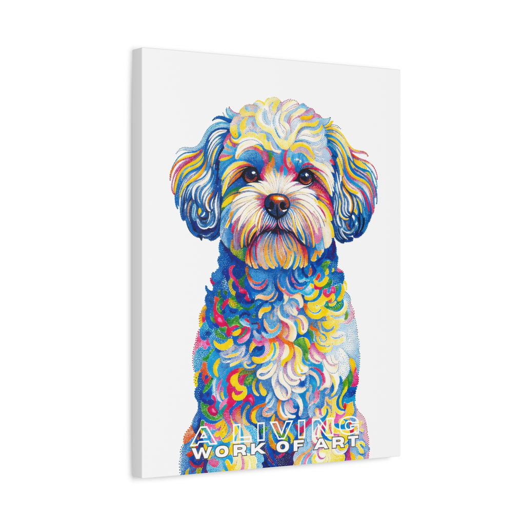 Shih-Poo Canvas Wall Art | Living Work of Art Collection | Pointillism Style Print