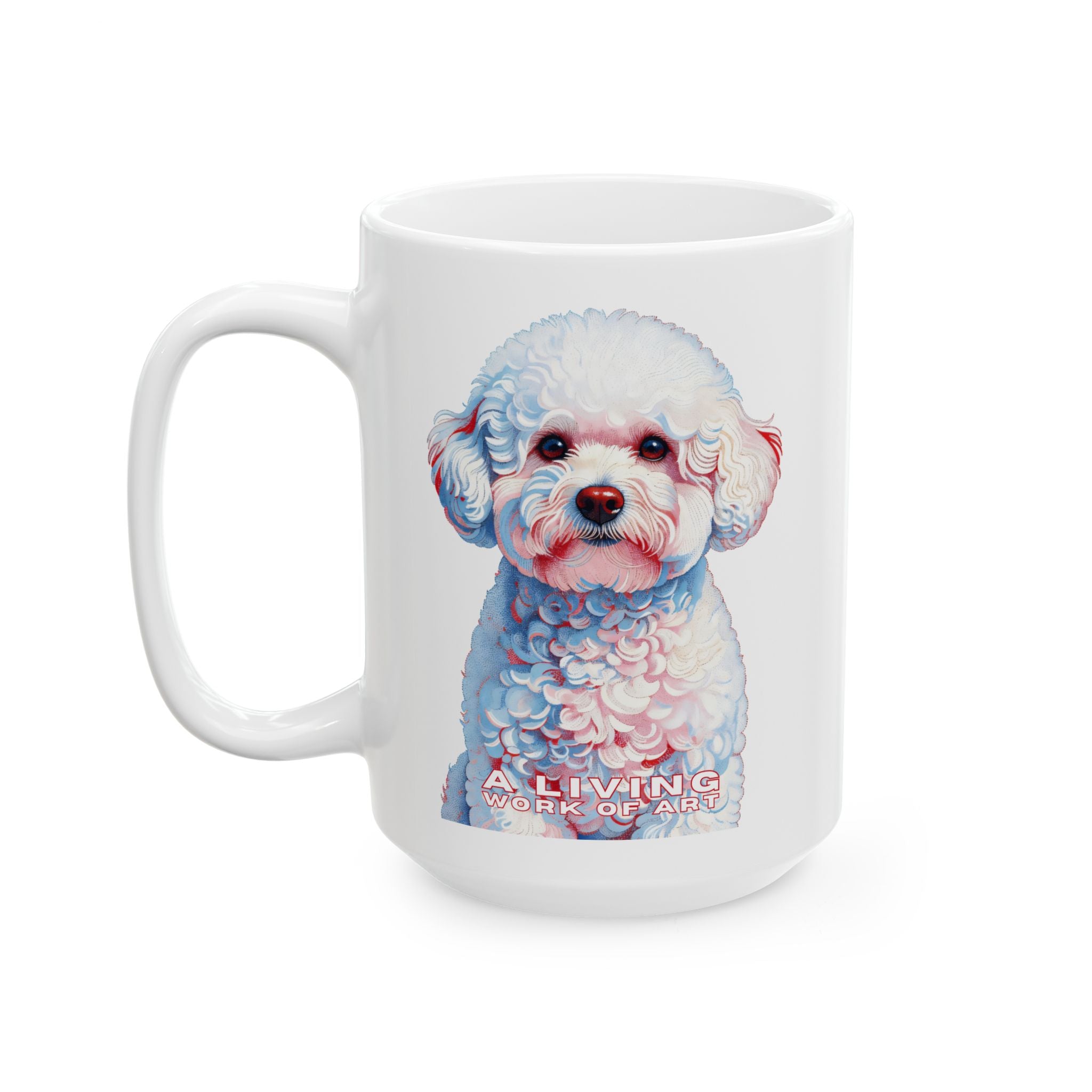 Bichon frise Coffee Mug | Living Work of Art Collection | Pointillism Style