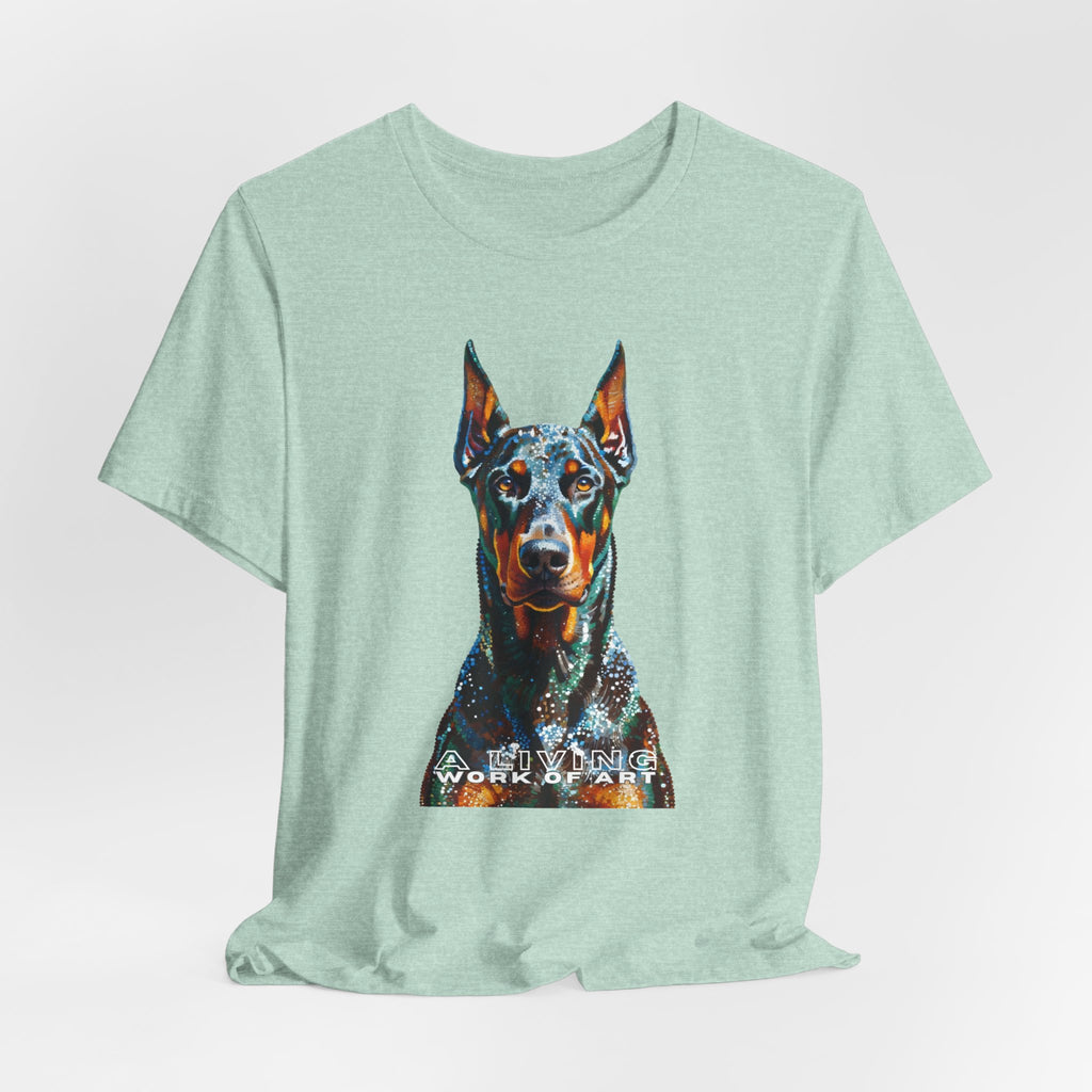 Doberman Pinscher T Shirt | Living Work of Art Collection | Pointillism Style