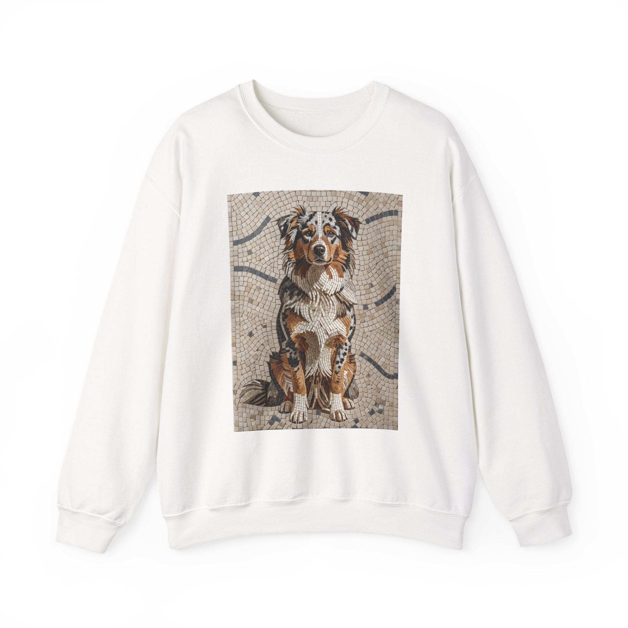 Australian Shepherd Sweatshirt | Living Work of Art Collection | Mosaic Style