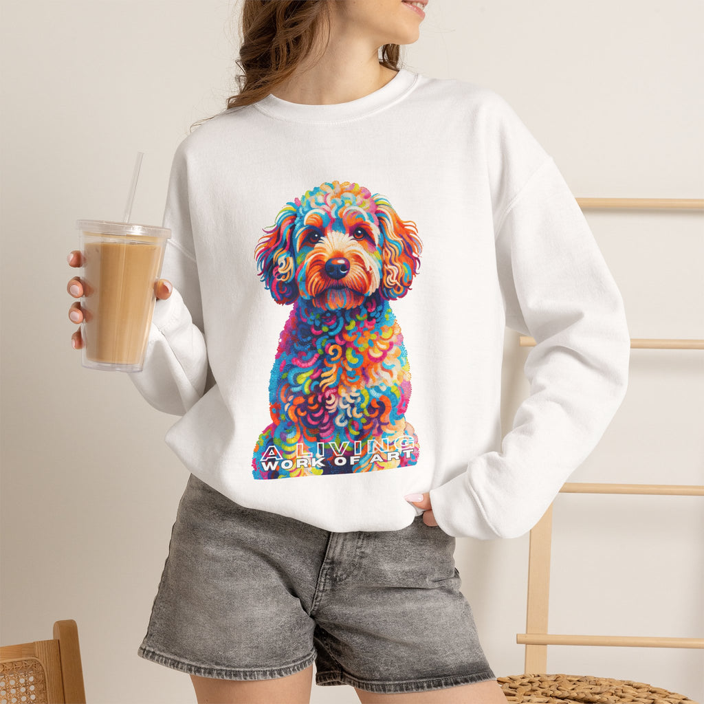 Schnoodle Sweatshirt | Living Work of Art Collection | Pointillism Style