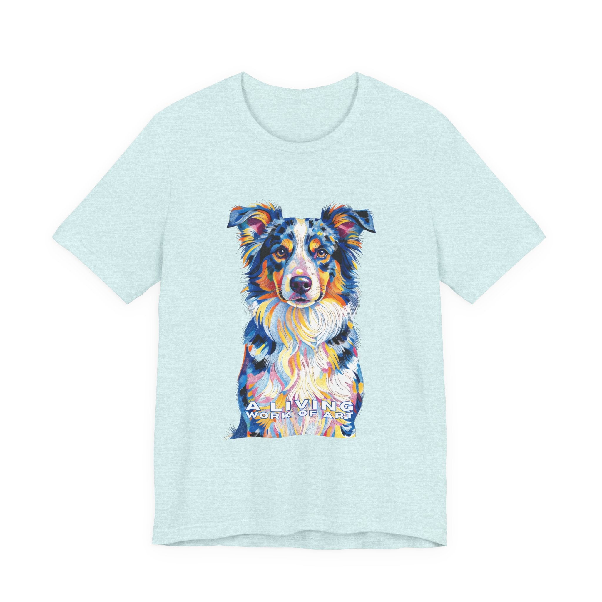 Australian Shepherd T Shirt | Living Work of Art Collection | Pointillism Style