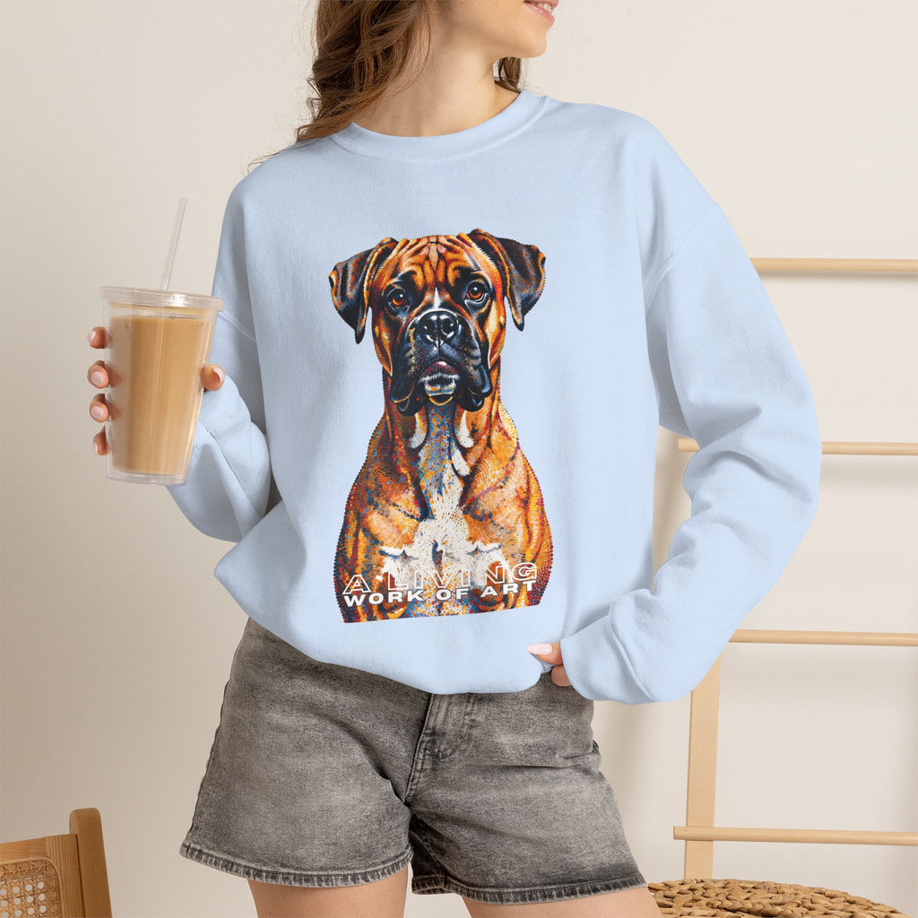 Boxer Sweatshirt | Living Work of Art Collection | Pointillism Style