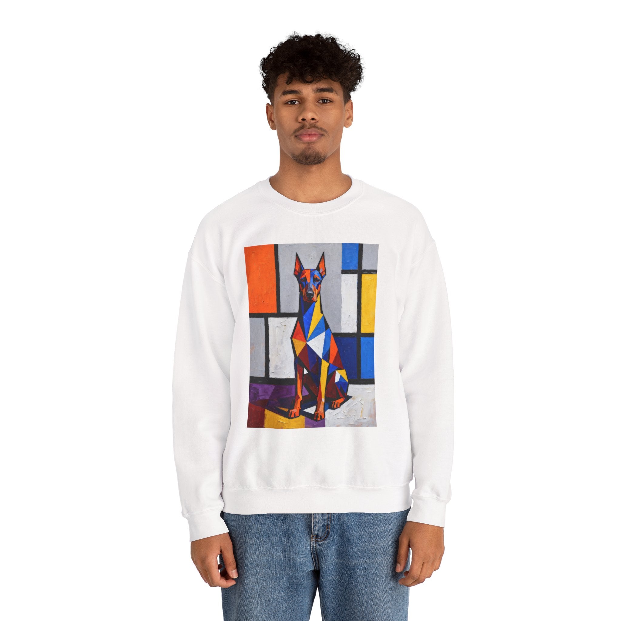 Doberman Pinscher Sweatshirt | Living Work of Art Collection | Cubist Style