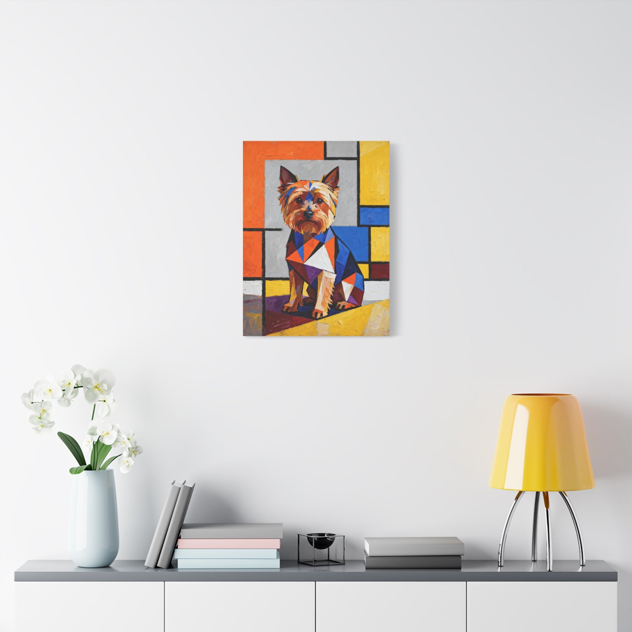Yorkshire Terrier Canvas Wall Art | Living Work of Art Collection | Cubist Style Print