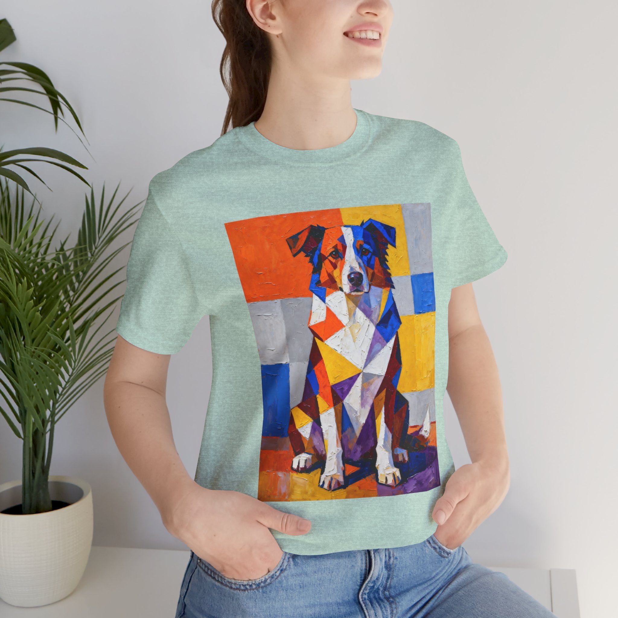 Australian Shepherd T Shirt | Living Work of Art Collection | Cubist Style
