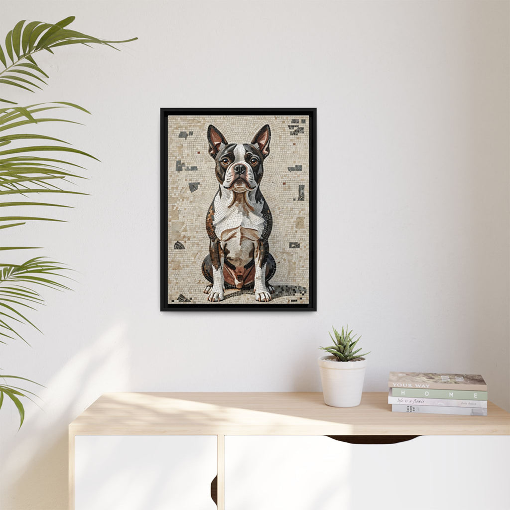 Boston Terrier Canvas Wall Art | Living Work of Art Collection | Mosaic Style Print