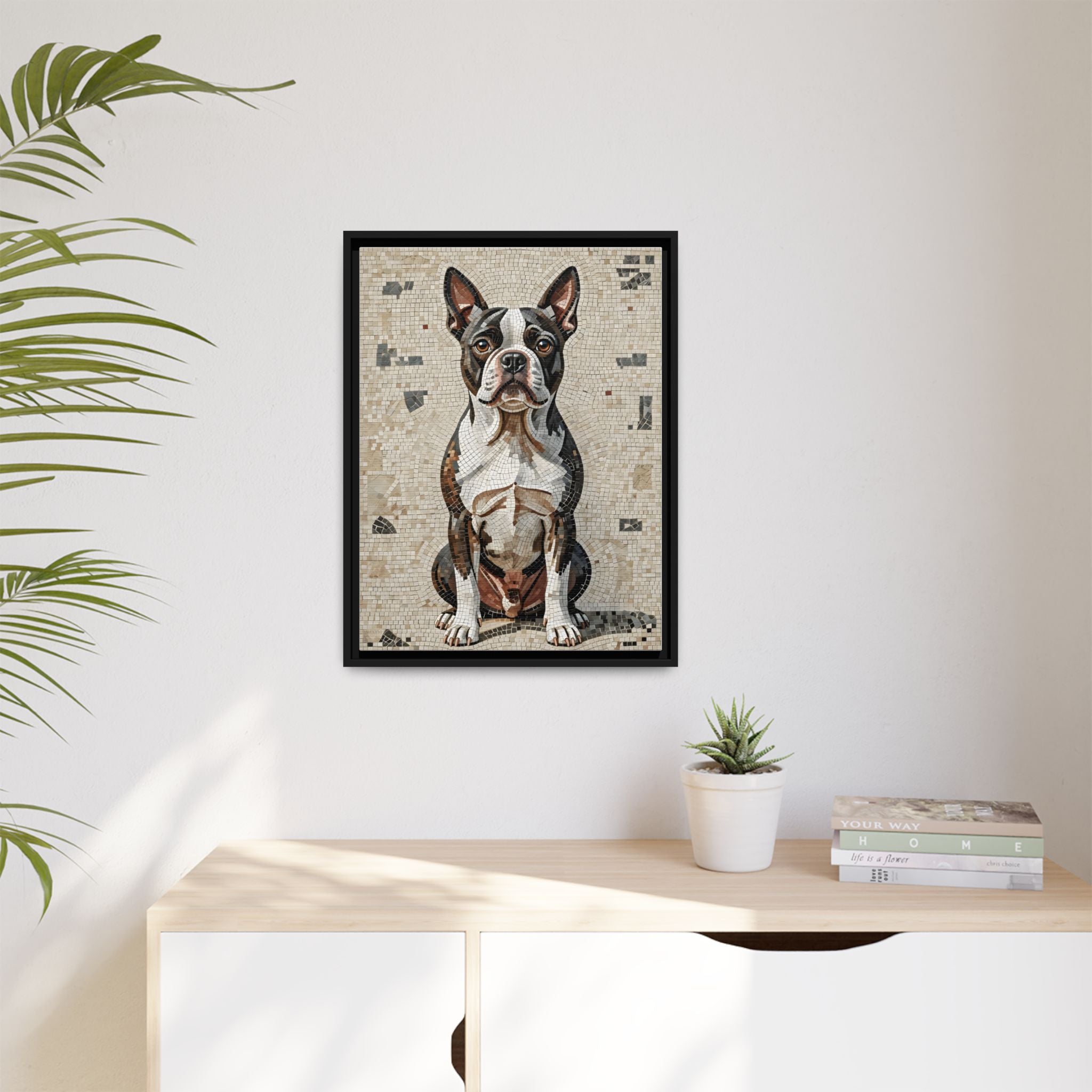 Boston Terrier Canvas Wall Art | Living Work of Art Collection | Mosaic Style Print
