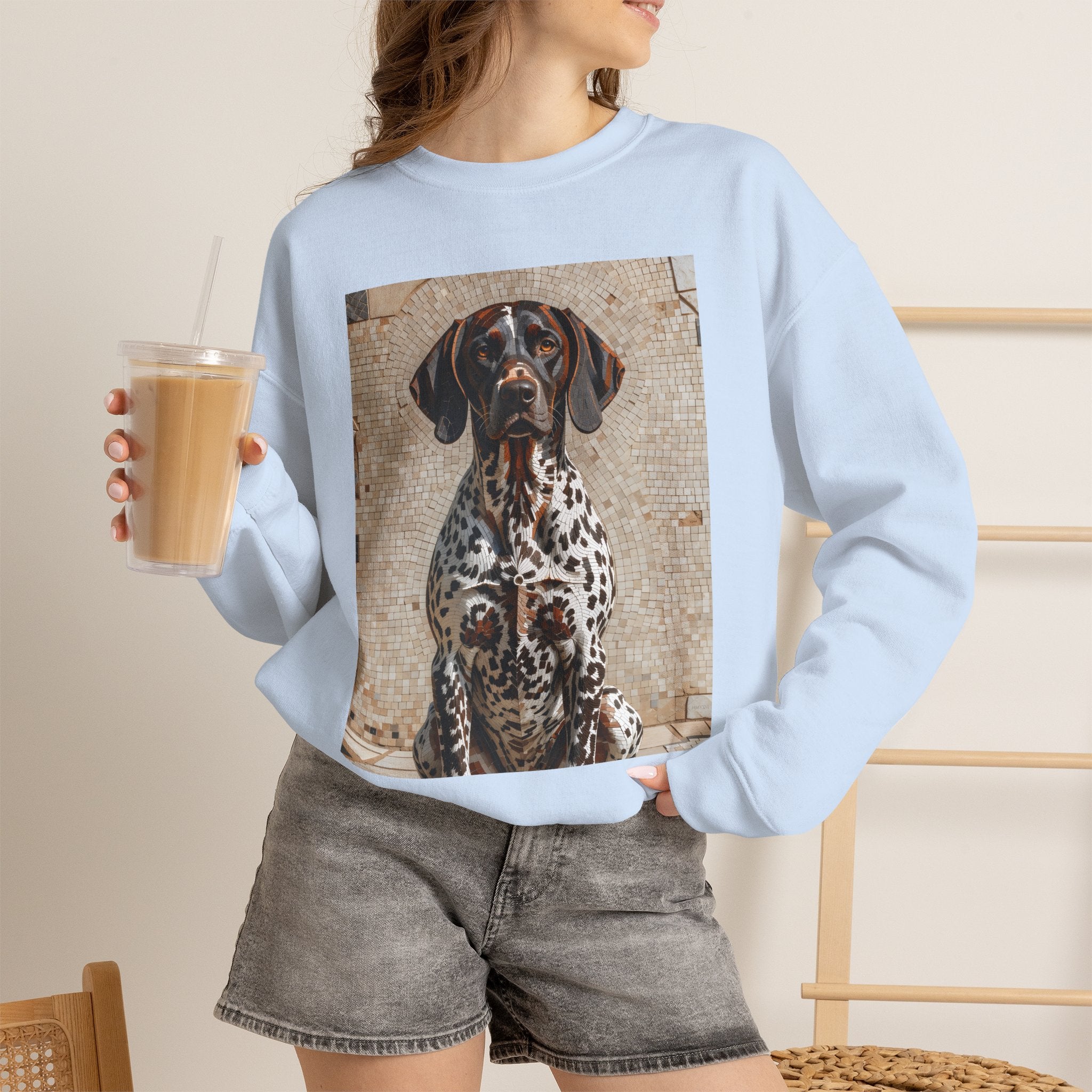 German Shorthaired Pointer Sweatshirt | Living Work of Art Collection | Mosaic Style