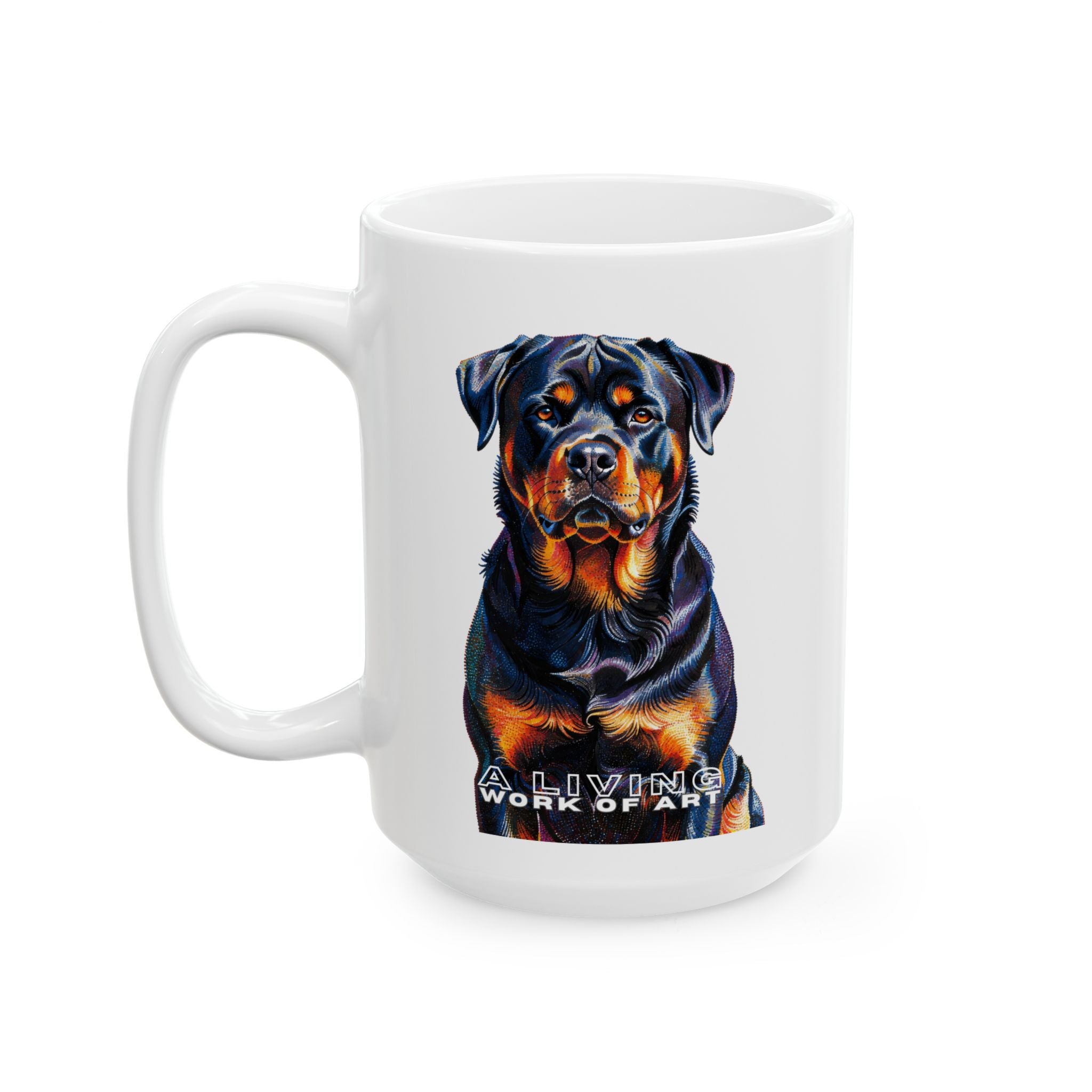 Rottweiler Coffee Mug | Living Work of Art Collection | Pointillism Style