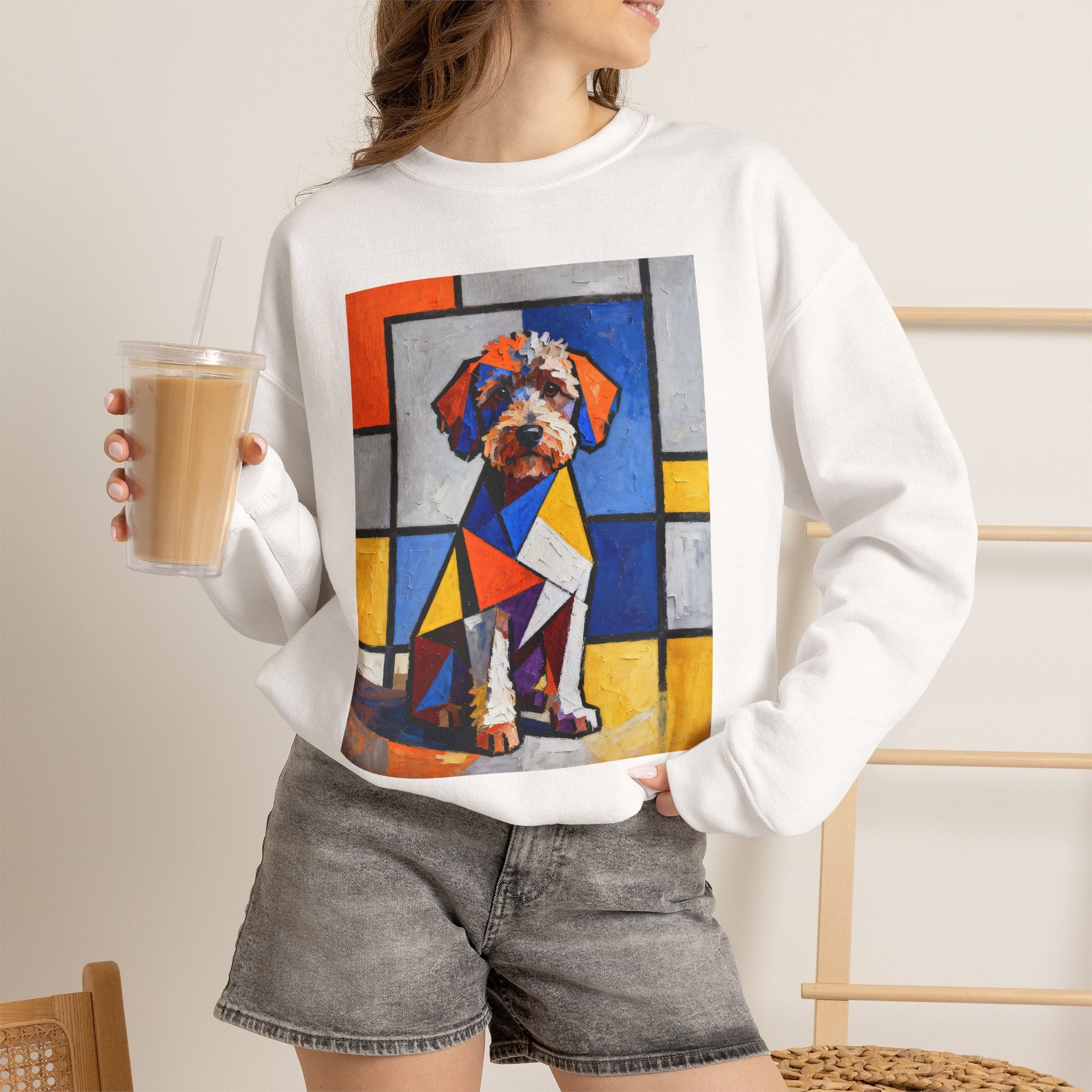 Schnoodle Sweatshirt | Living Work of Art Collection | Cubist Style