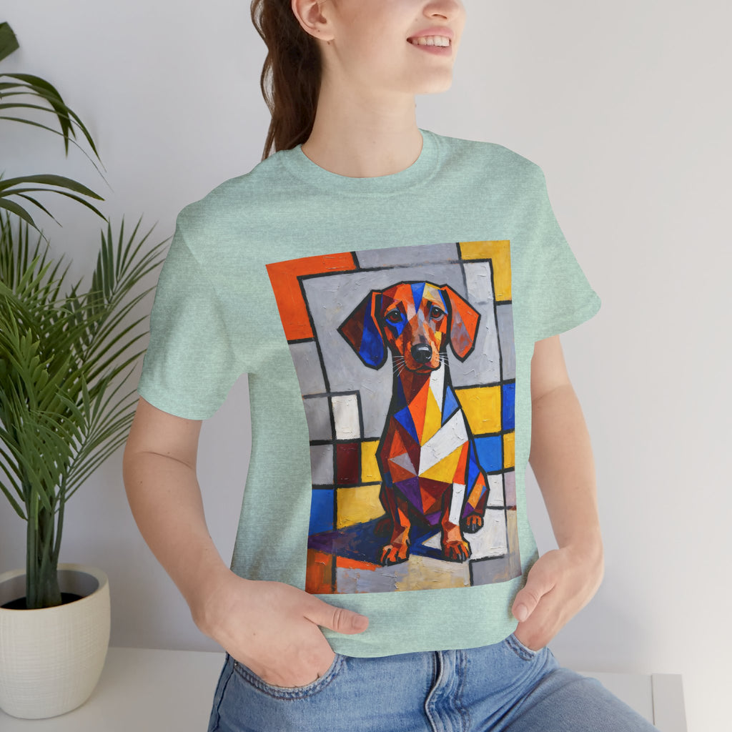 Dachshund T Shirt | Living Work of Art Collection | Cubist Style
