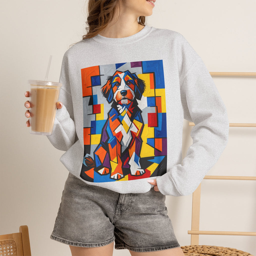 Bernedoodle Sweatshirt | Living Work of Art Collection | Cubist Style