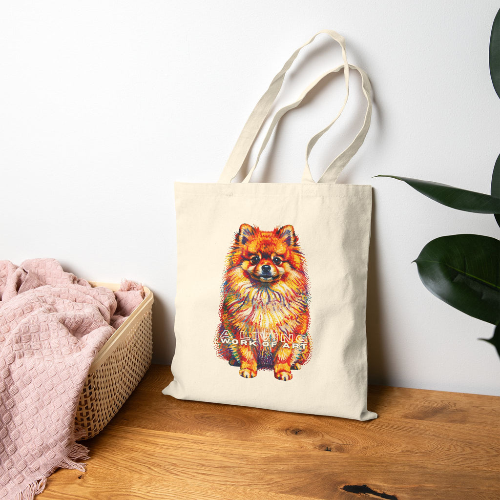 Pomeranian Tote Bag | Living Work of Art Collection | Pointillism Style