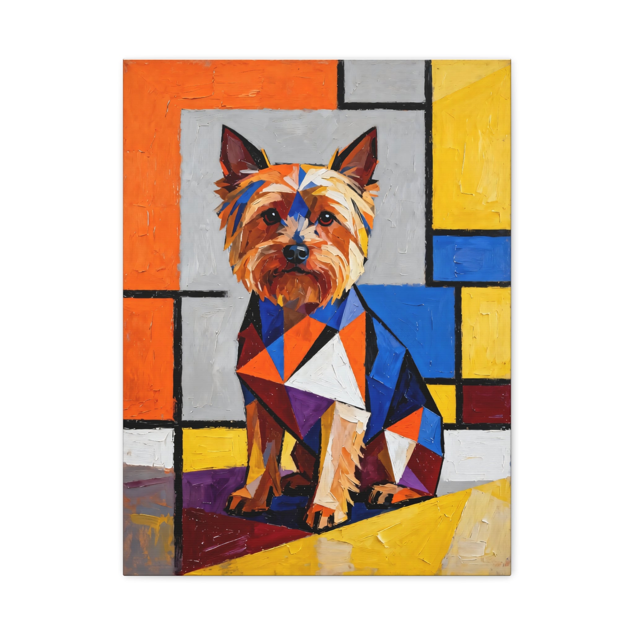 Yorkshire Terrier Canvas Wall Art | Living Work of Art Collection | Cubist Style Print