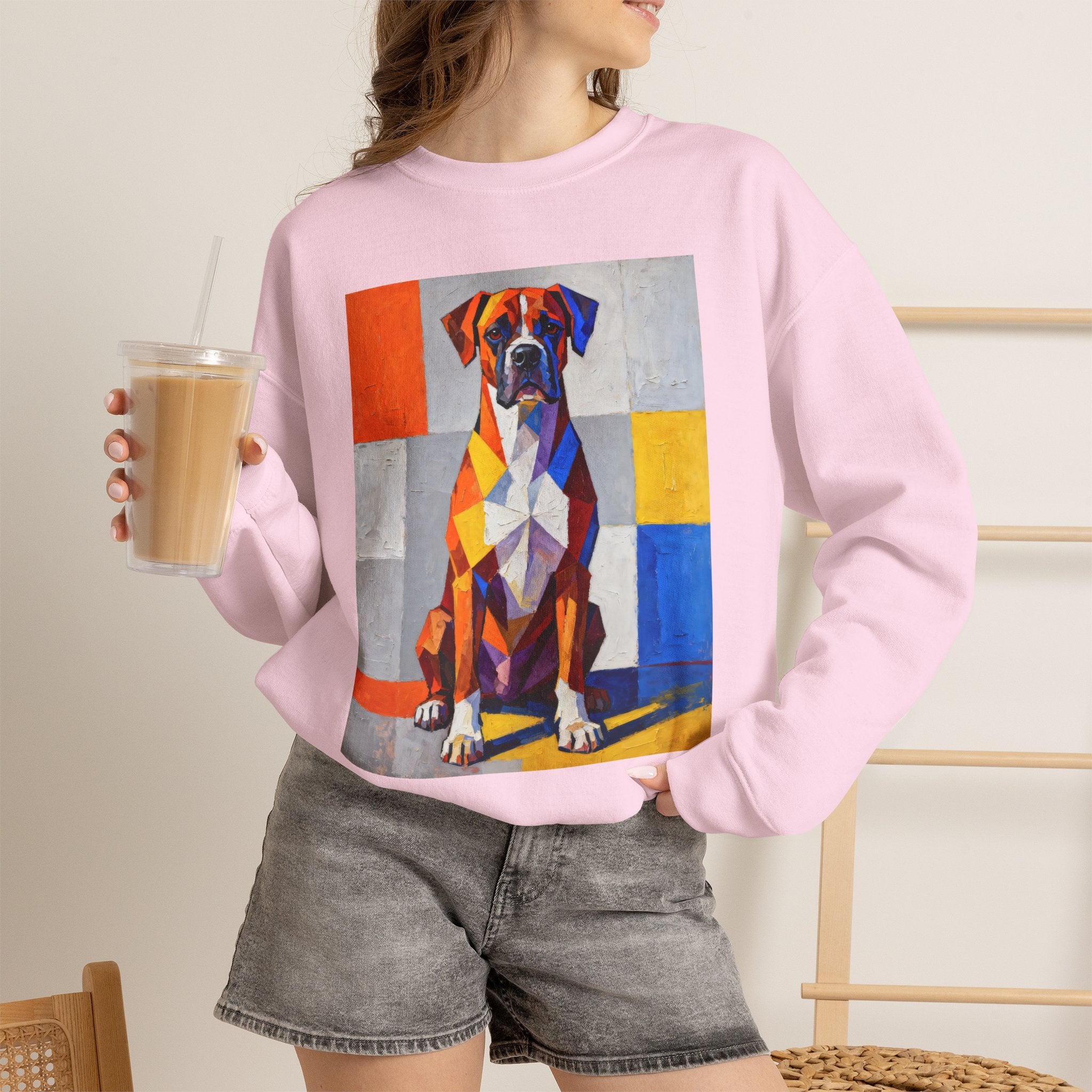 Boxer Sweatshirt | Living Work of Art Collection | Cubist Style