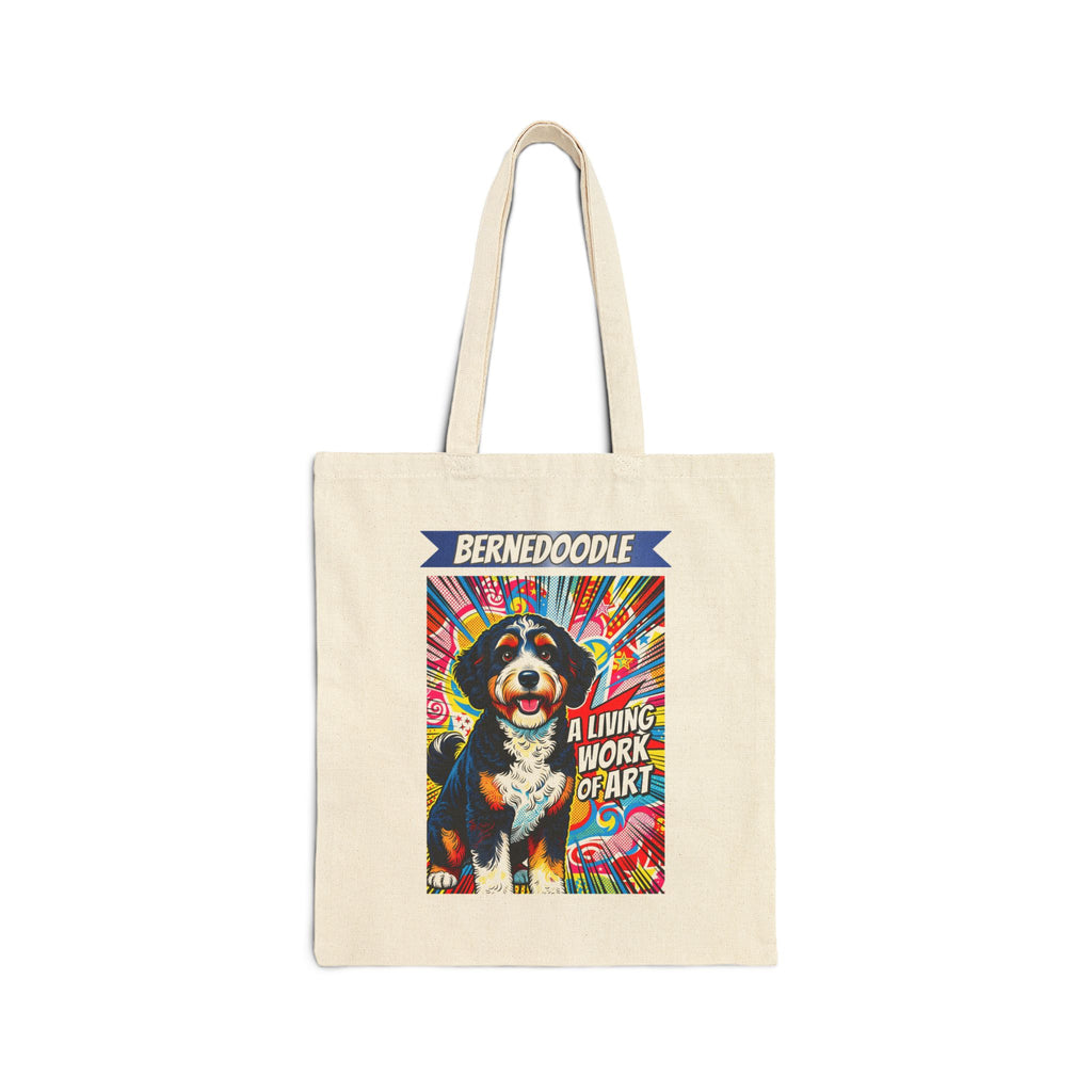 Bernedoodle Tote Bag | Living Work of Art Collection | Pop Art