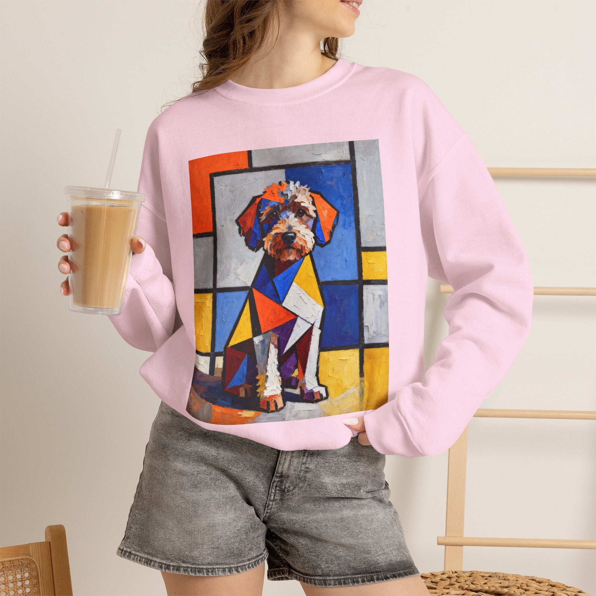 Schnoodle Sweatshirt | Living Work of Art Collection | Cubist Style