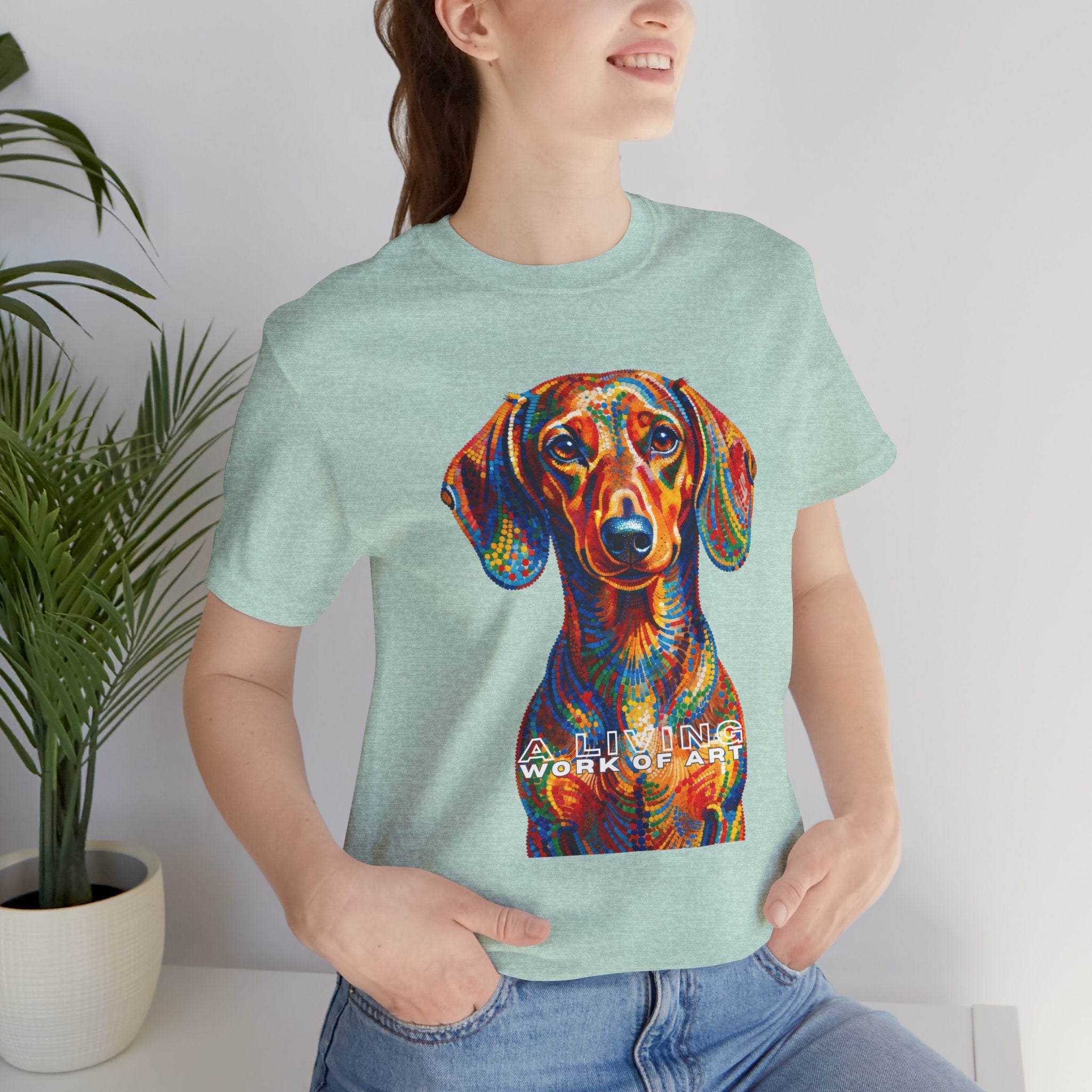 Dachshund T Shirt | Living Work of Art Collection | Pointillism Style