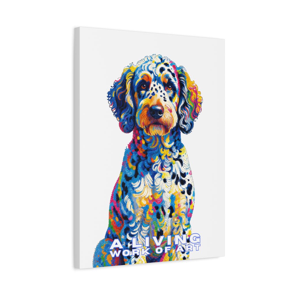 Labradoodle Canvas Wall Art | Living Work of Art Collection | Pointillism Style Print
