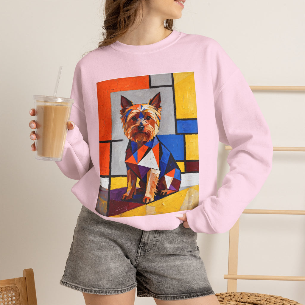 Yorkshire Terrier Sweatshirt | Living Work of Art Collection | Cubist Style