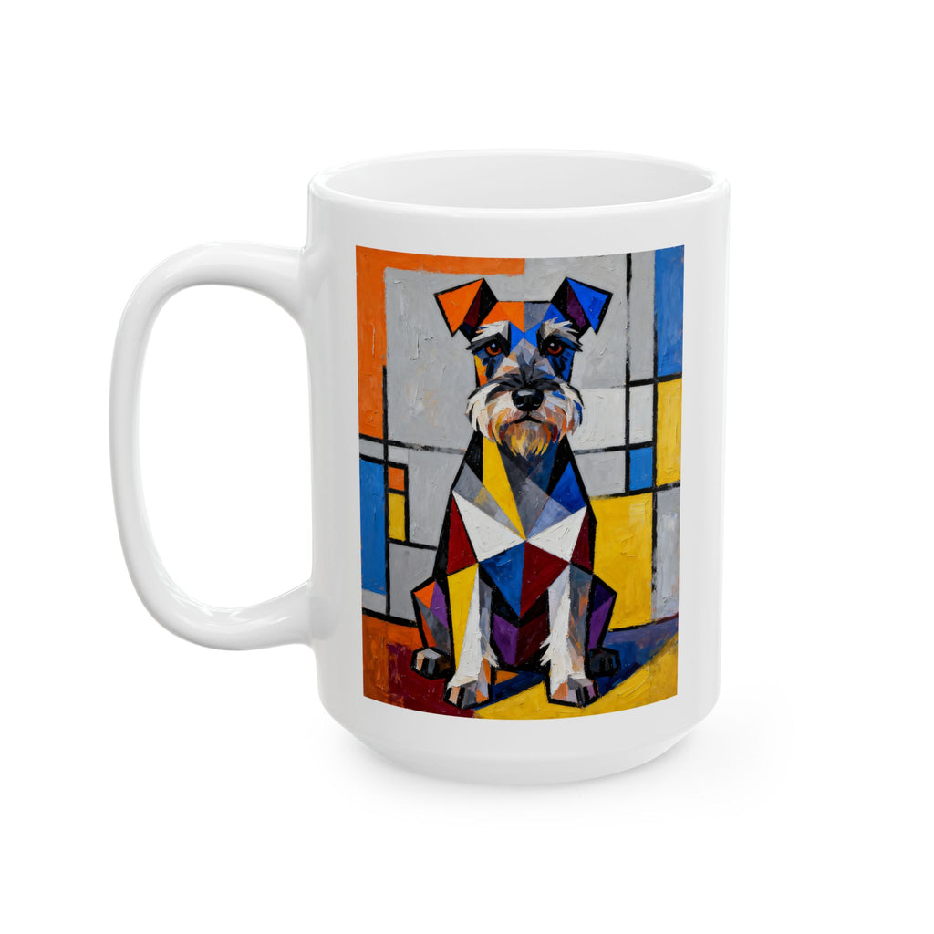 Schnauzer Coffee Mug | Living Work of Art Collection | Cubist Style