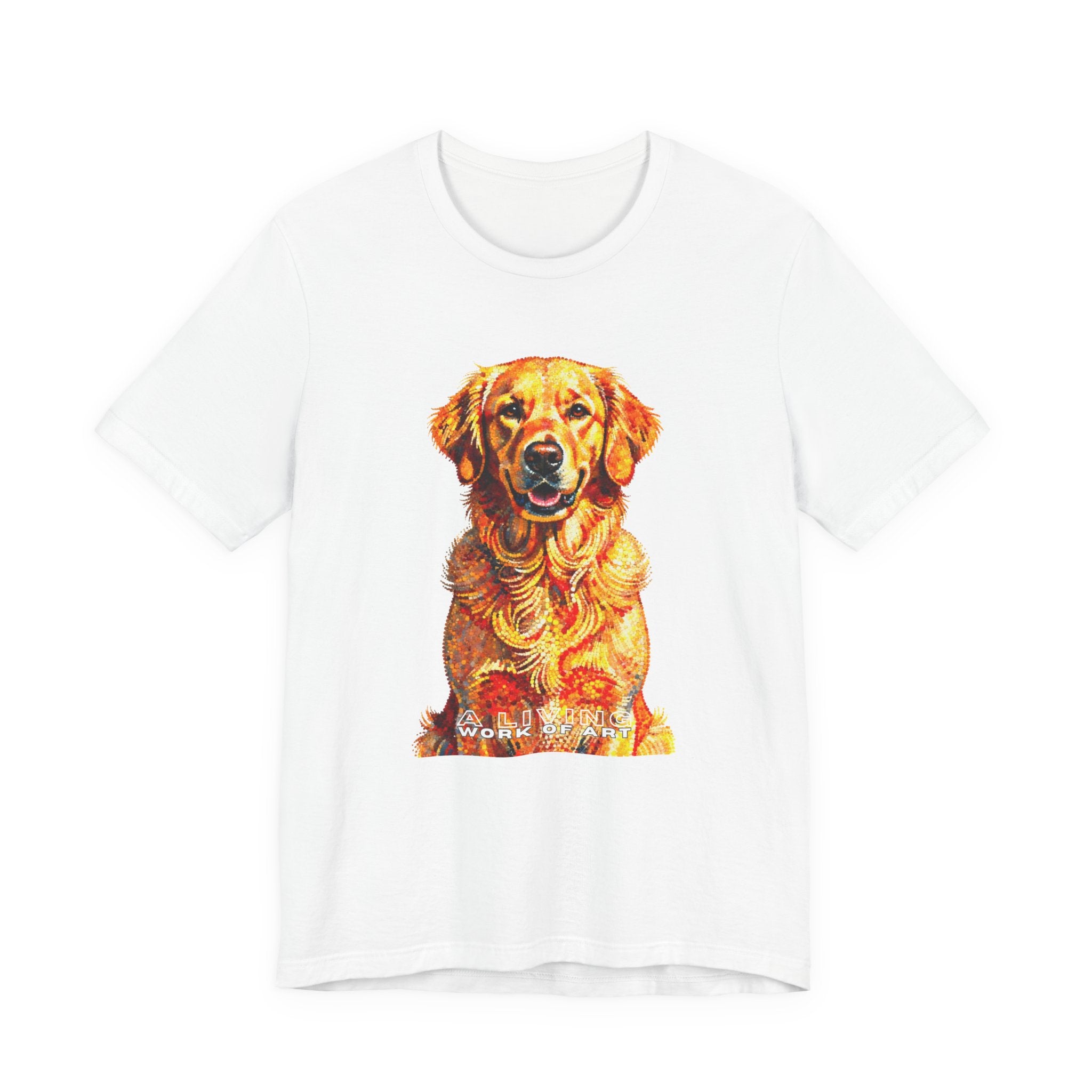 Golden Retriever Pointer T Shirt | Living Work of Art Collection | Pointillism Style