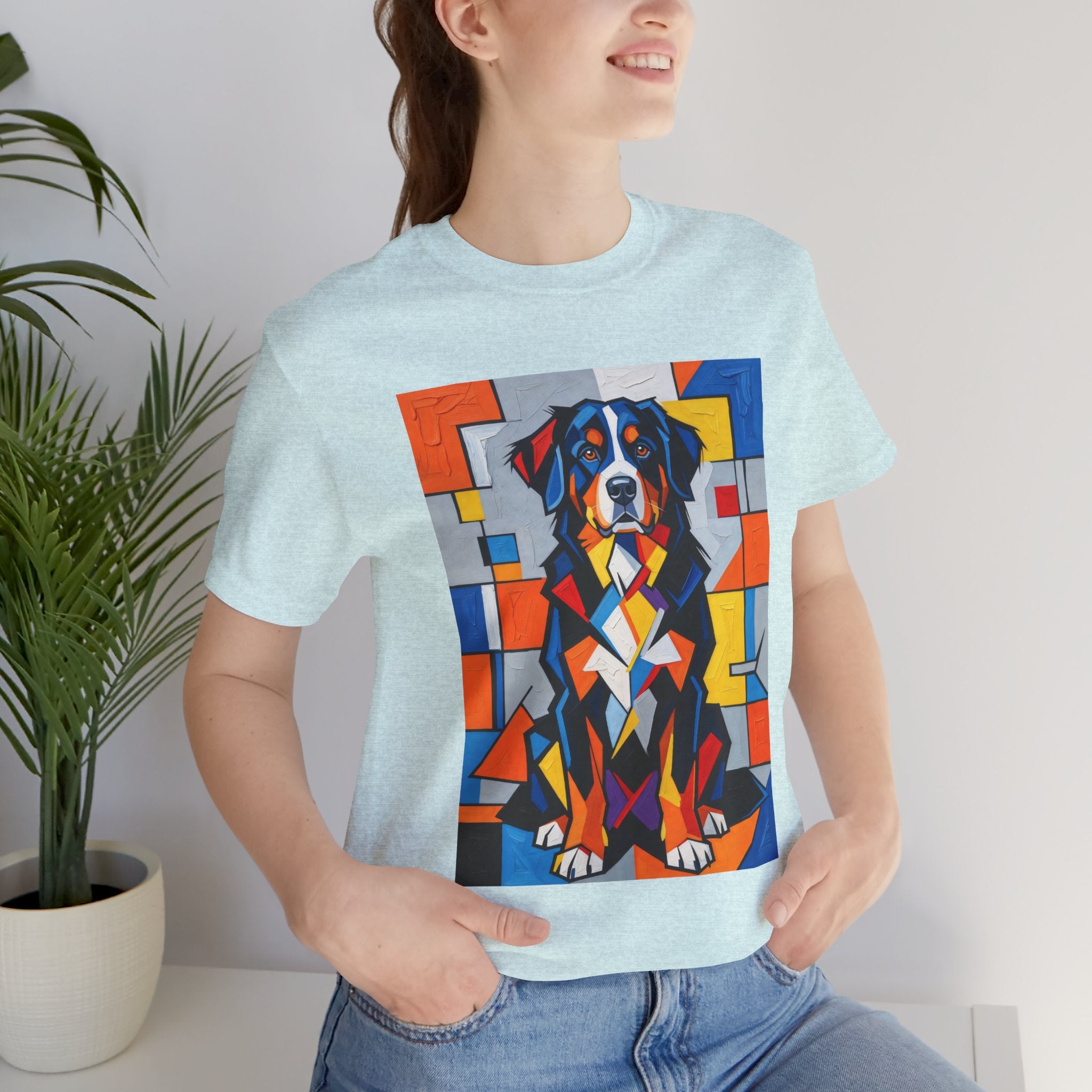 Bernese Mountain Dog T Shirt | Living Work of Art Collection | Cubist Style