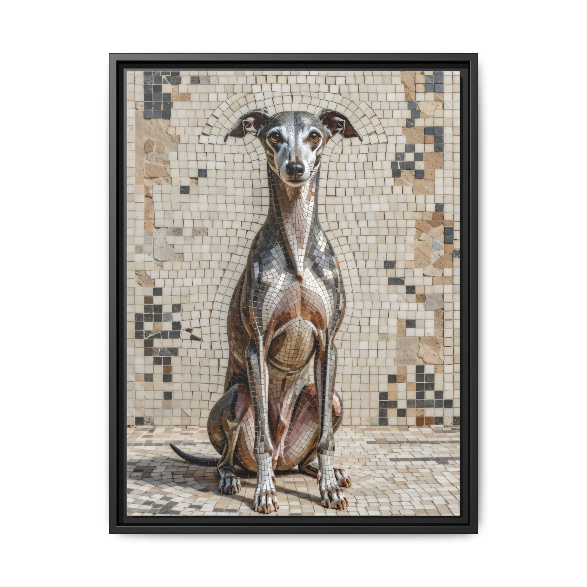 Italian Greyhound Canvas Wall Art | Living Work of Art Collection | Mosaic Style Print
