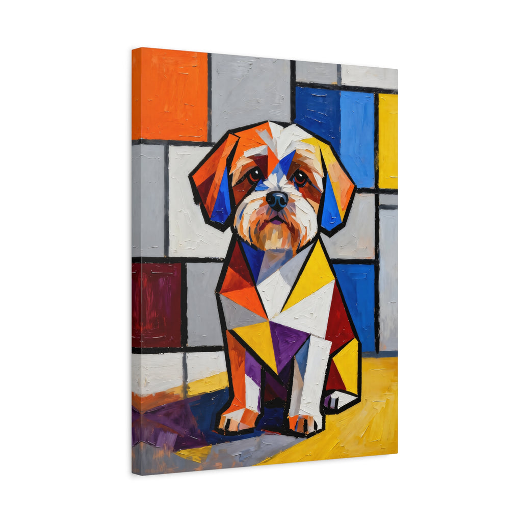 Shih-Poo Canvas Wall Art | Living Work of Art Collection | Cubist Style Print