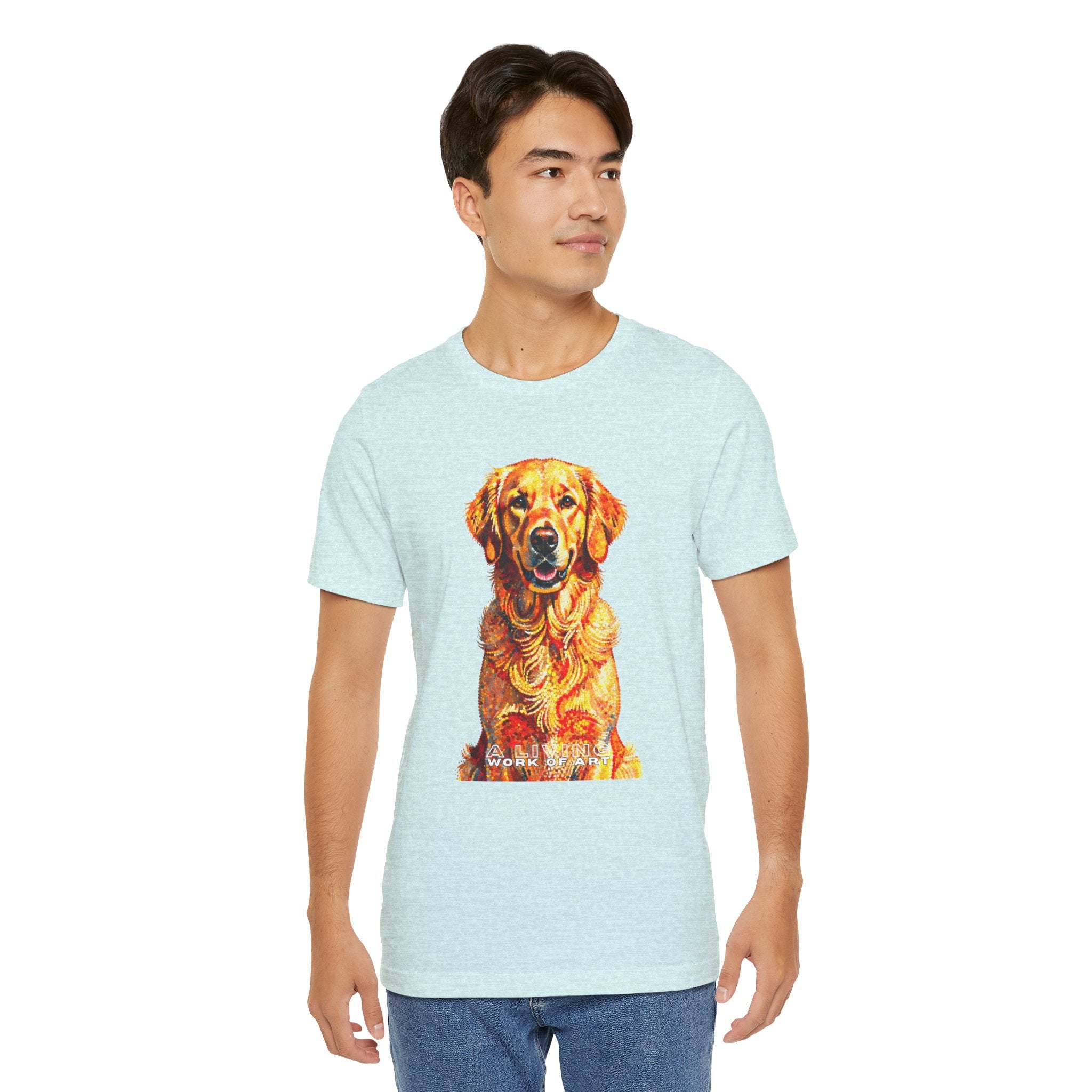 Golden Retriever Pointer T Shirt | Living Work of Art Collection | Pointillism Style