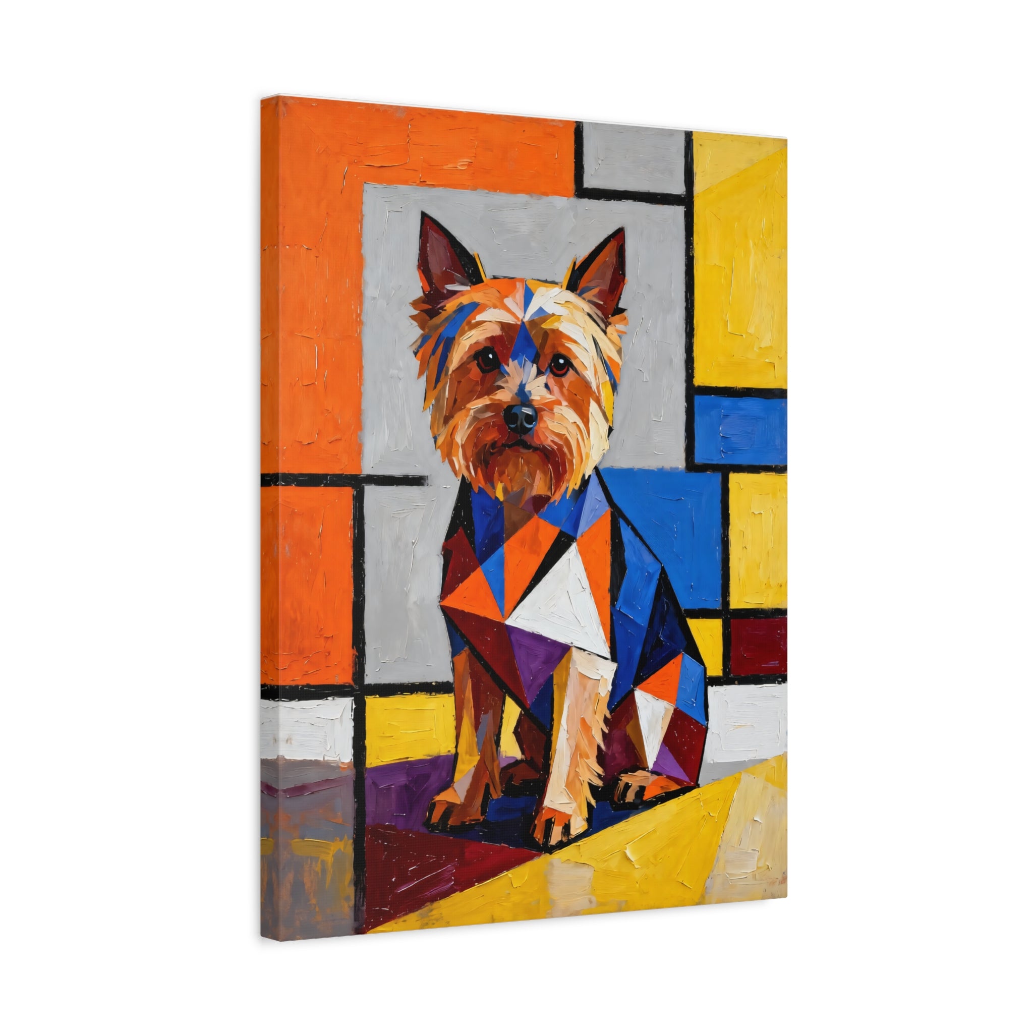 Yorkshire Terrier Canvas Wall Art | Living Work of Art Collection | Cubist Style Print