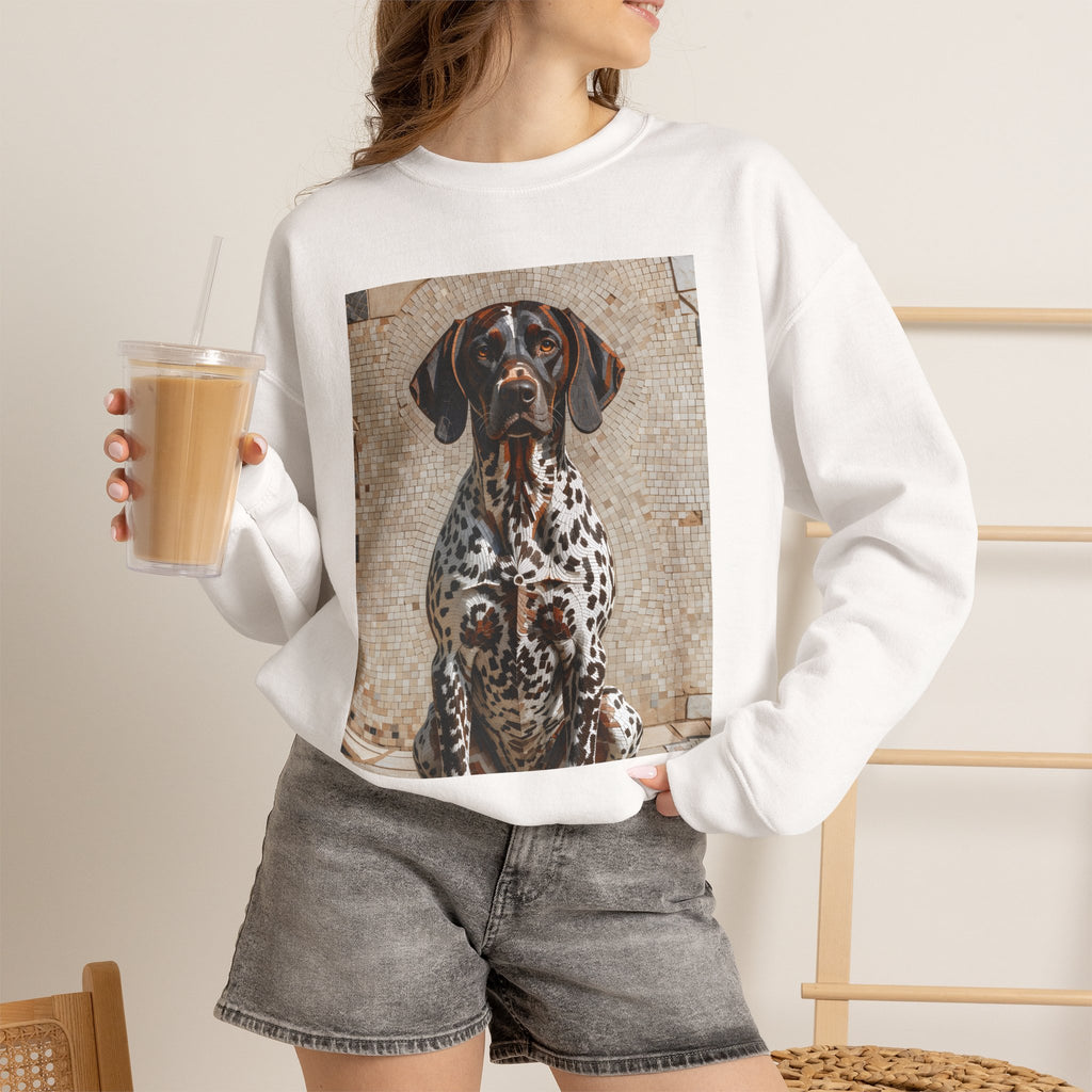 German Shorthaired Pointer Sweatshirt | Living Work of Art Collection | Mosaic Style