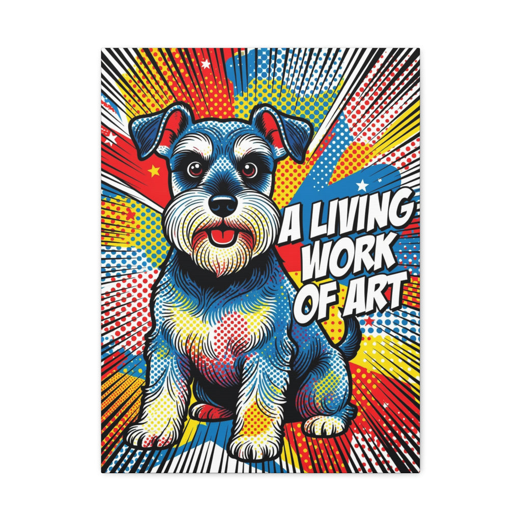 Schnauzer Canvas Wall Art | Living Work of Art Collection | Pop Art Print