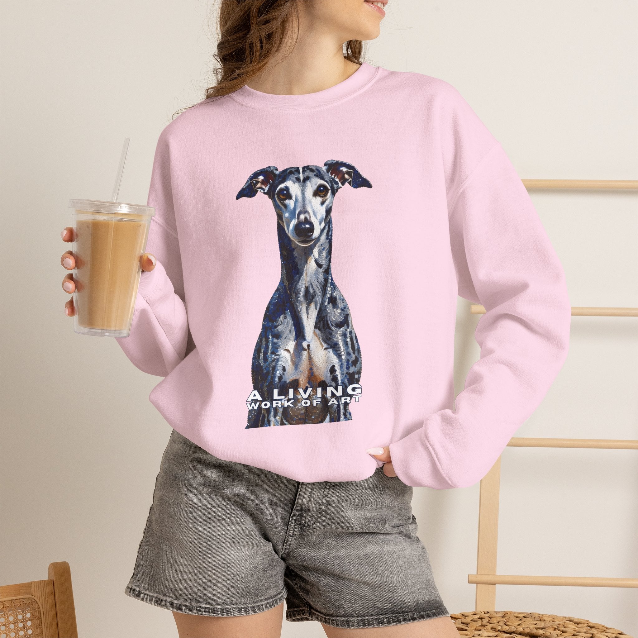 Whippet Sweatshirt | Living Work of Art Collection | Pointillism Style