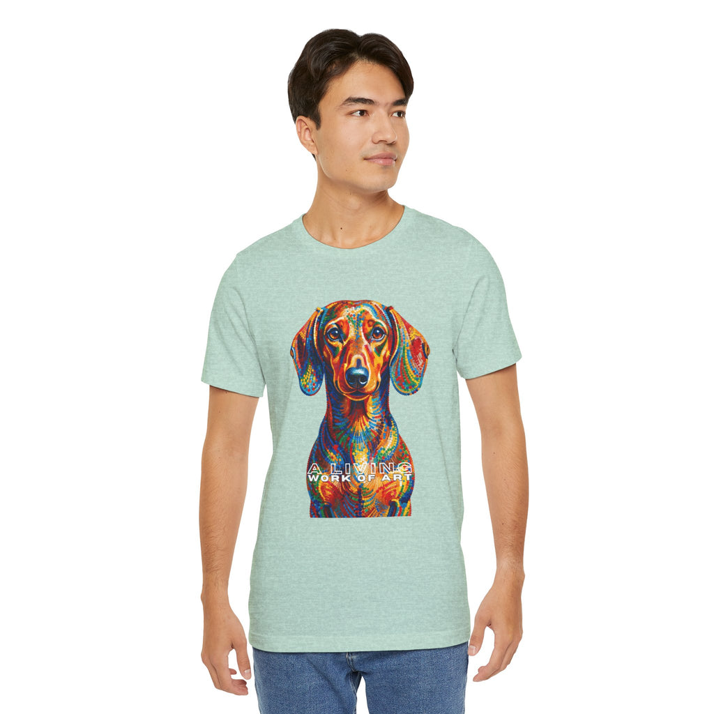 Dachshund T Shirt | Living Work of Art Collection | Pointillism Style