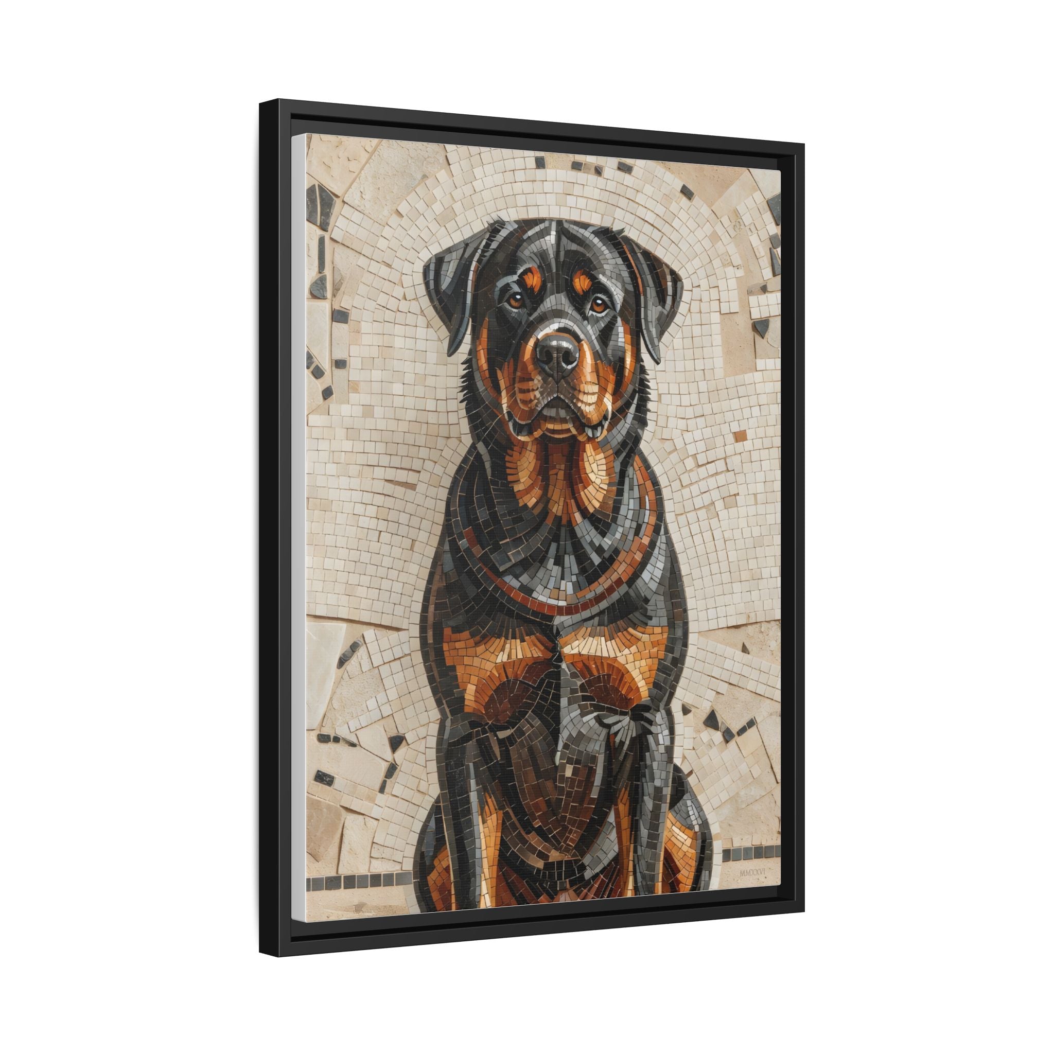 Rottweiler Canvas Wall Art | Living Work of Art Collection | Mosaic Style Print