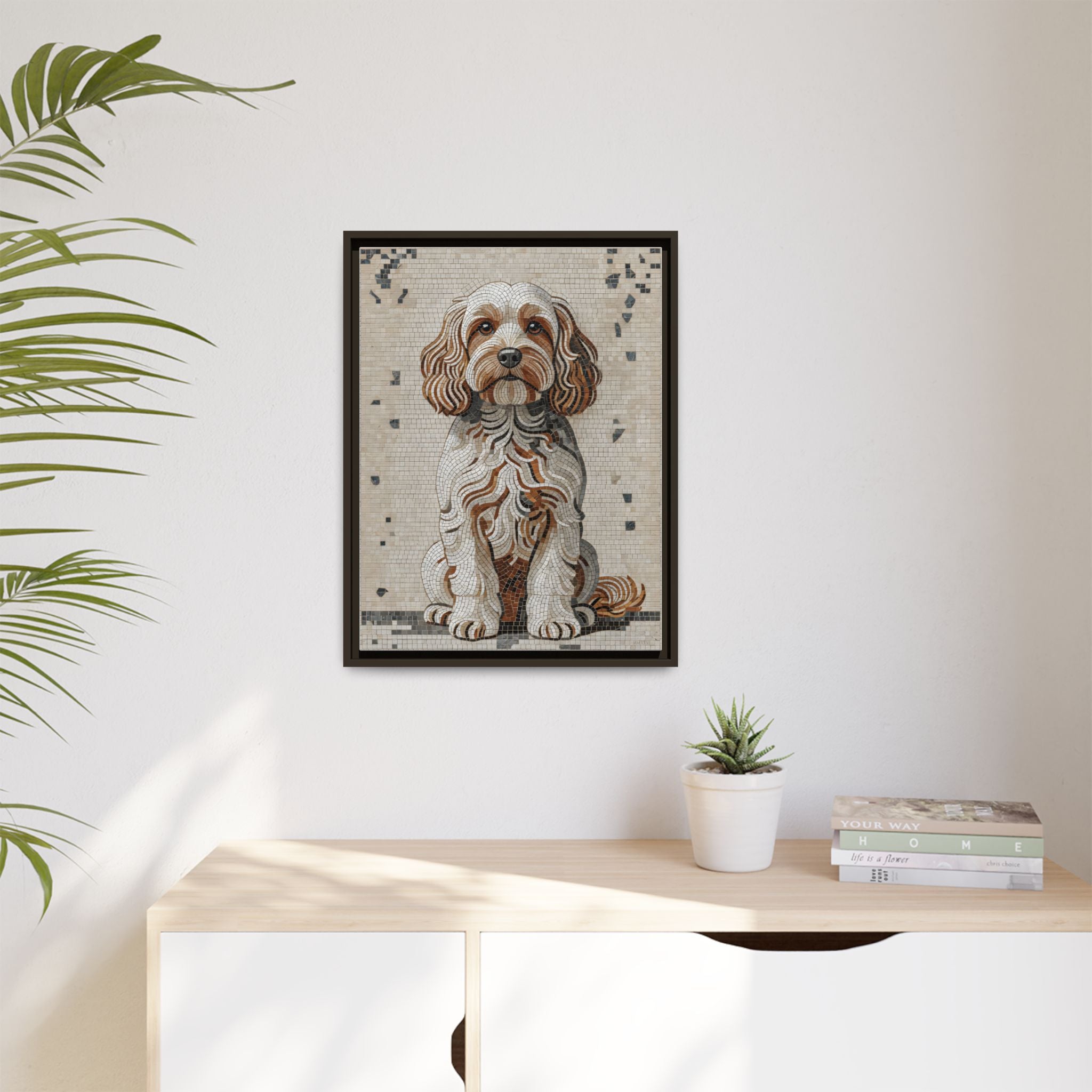 Cavapoo Canvas Wall Art | Living Work of Art Collection | Mosaic Style Print