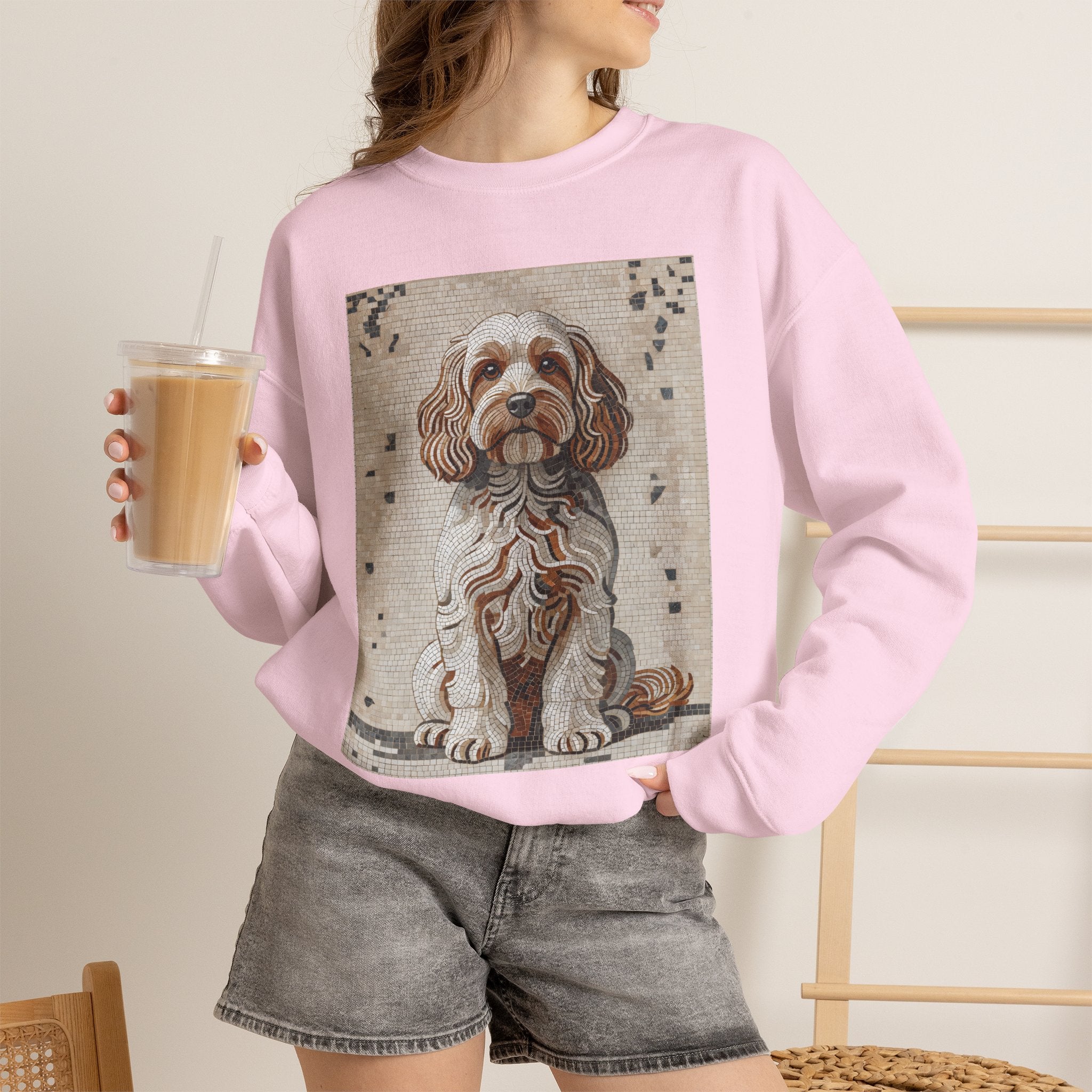 Cavapoo Sweatshirt | Living Work of Art Collection | Mosaic Style
