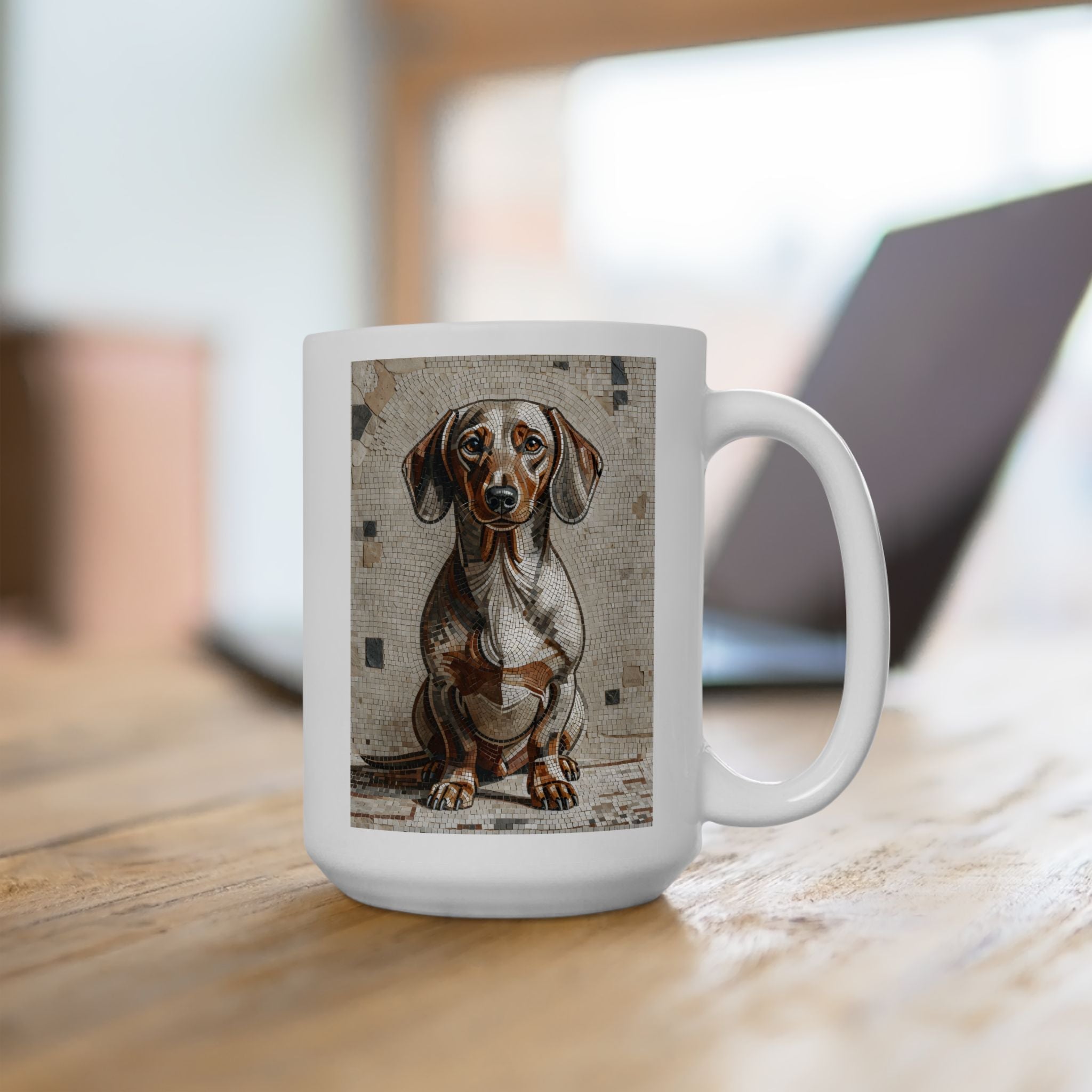 Dachshund Coffee Mug | Living Work of Art Collection | Mosaic Style