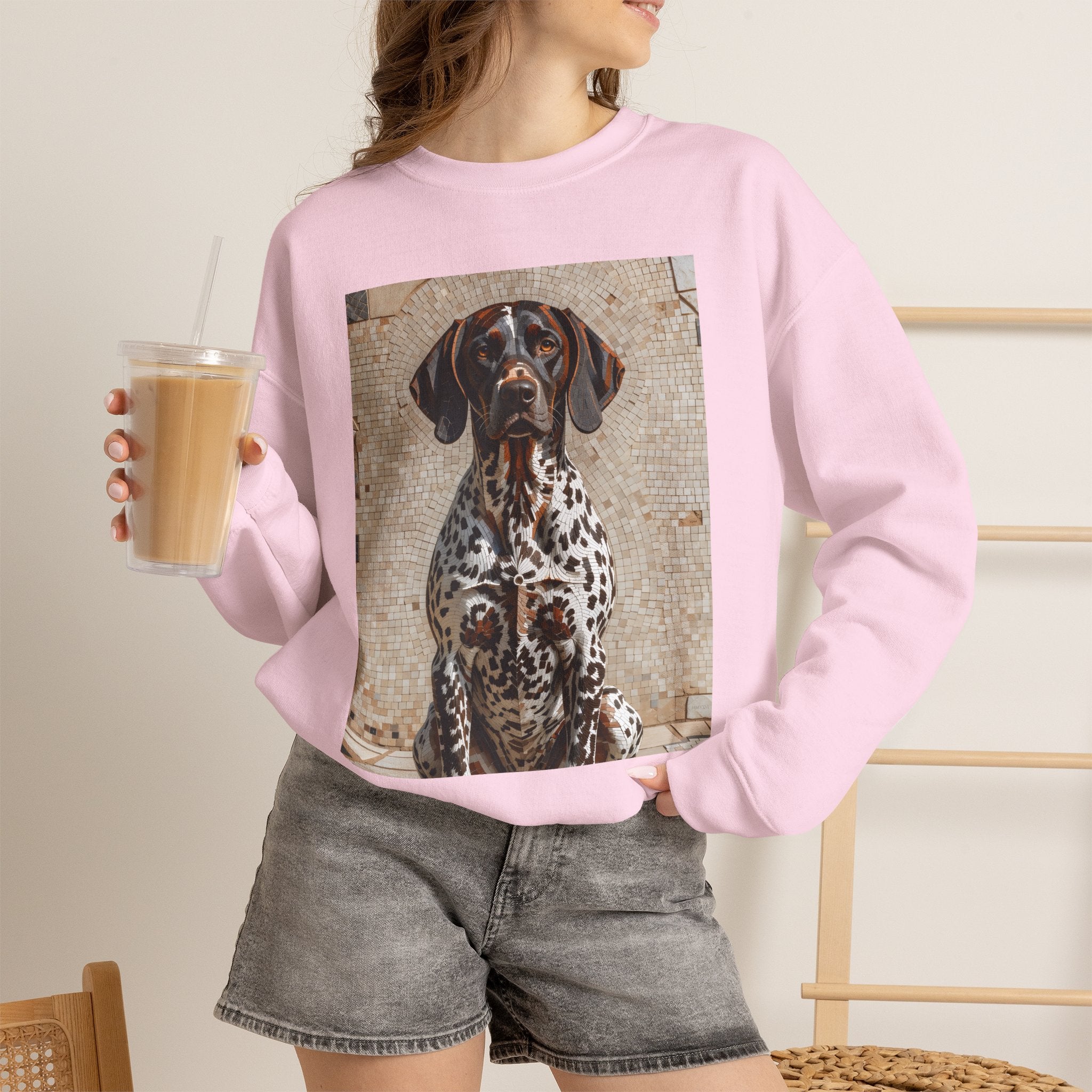 German Shorthaired Pointer Sweatshirt | Living Work of Art Collection | Mosaic Style