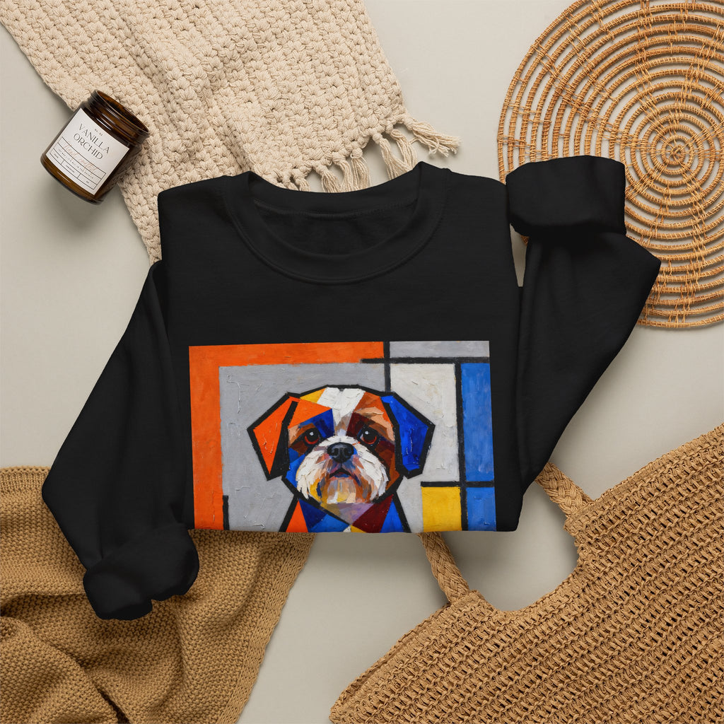 Shih Tzu Sweatshirt | Living Work of Art Collection | Cubist Style